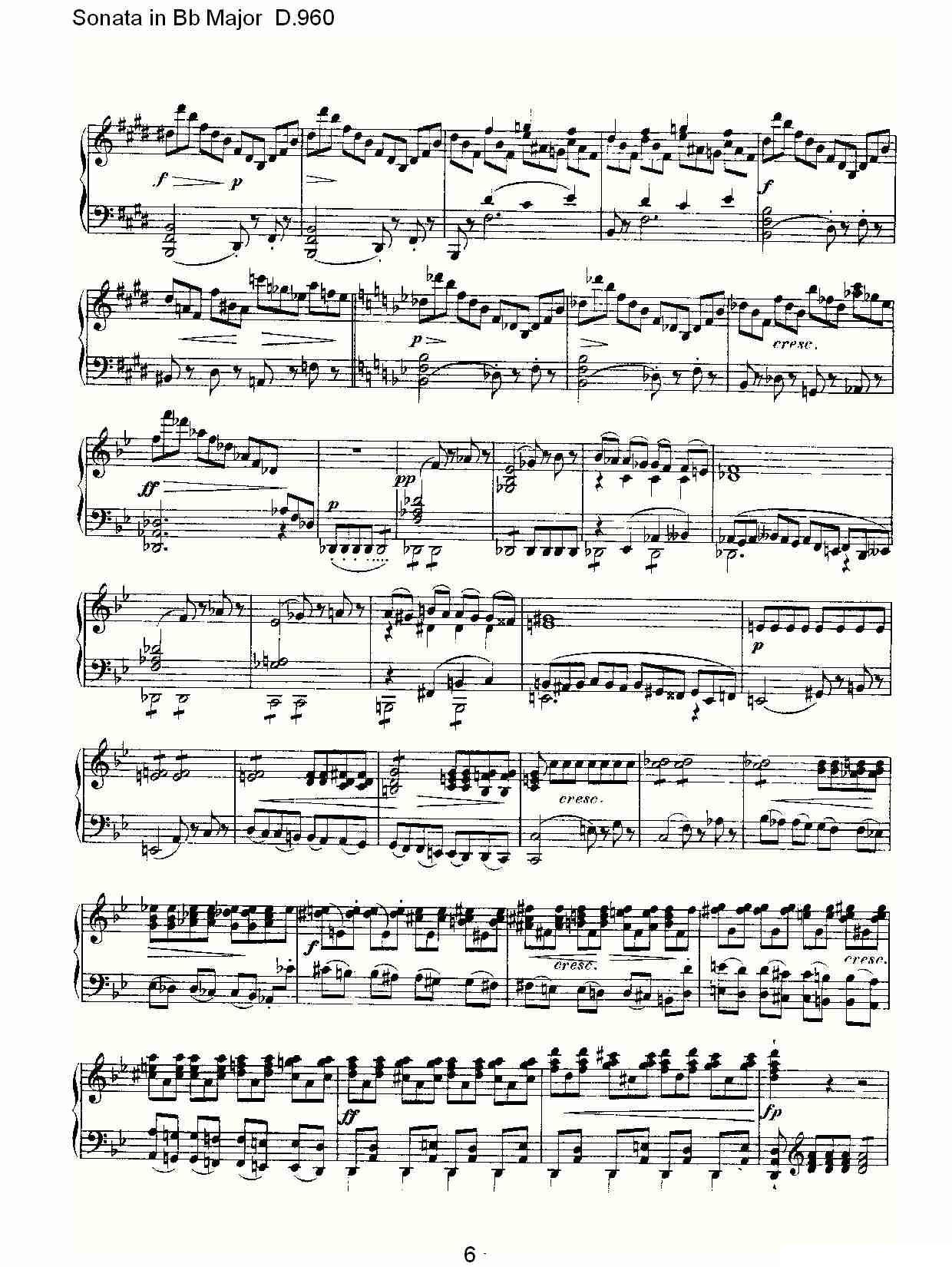 Sonata in Bb Major D.960（Bb大调奏鸣曲 D.960）钢琴曲谱（图6）