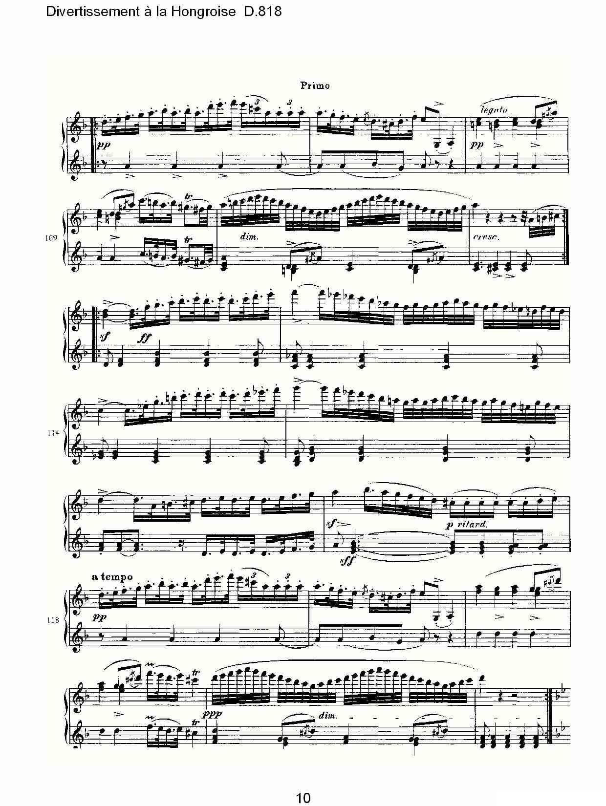Divertissement à la Hongroise D.818钢琴曲谱（图10）