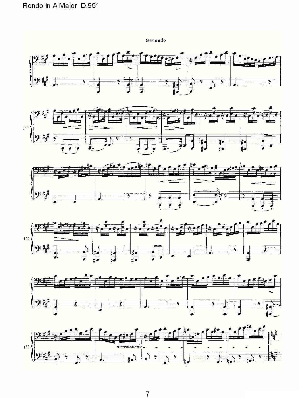 Rondo in A Major D.951（Ａ大调回旋曲D.951）钢琴曲谱（图7）
