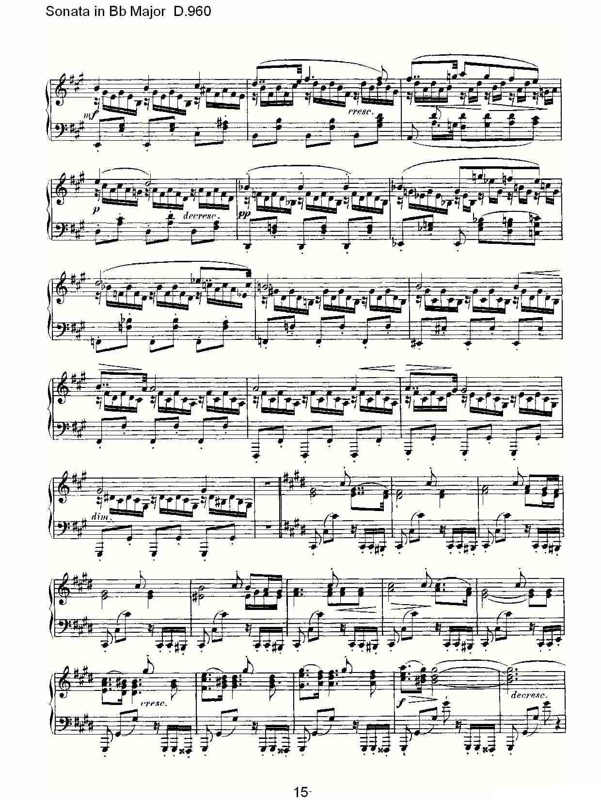 Sonata in Bb Major D.960（Bb大调奏鸣曲 D.960）钢琴曲谱（图15）