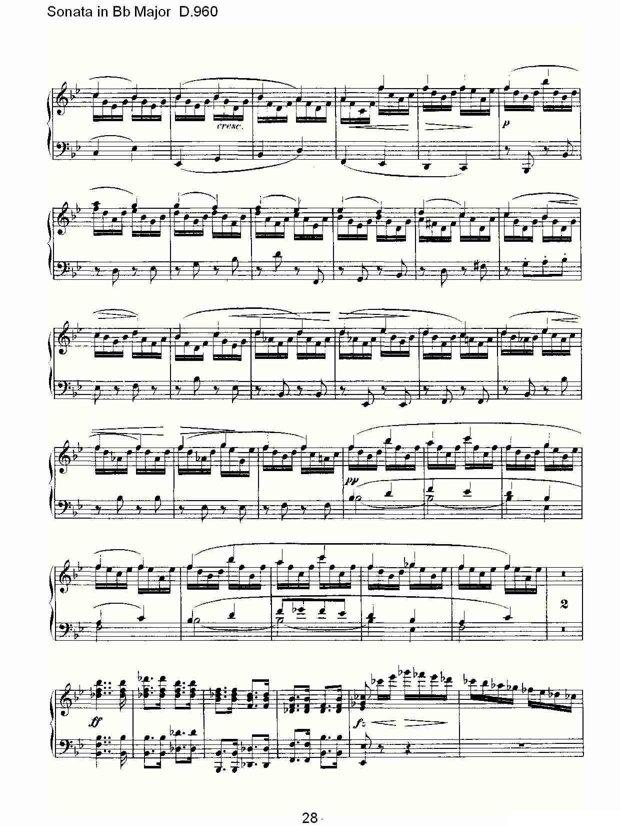 Sonata in Bb Major D.960（Bb大调奏鸣曲 D.960）钢琴曲谱（图28）