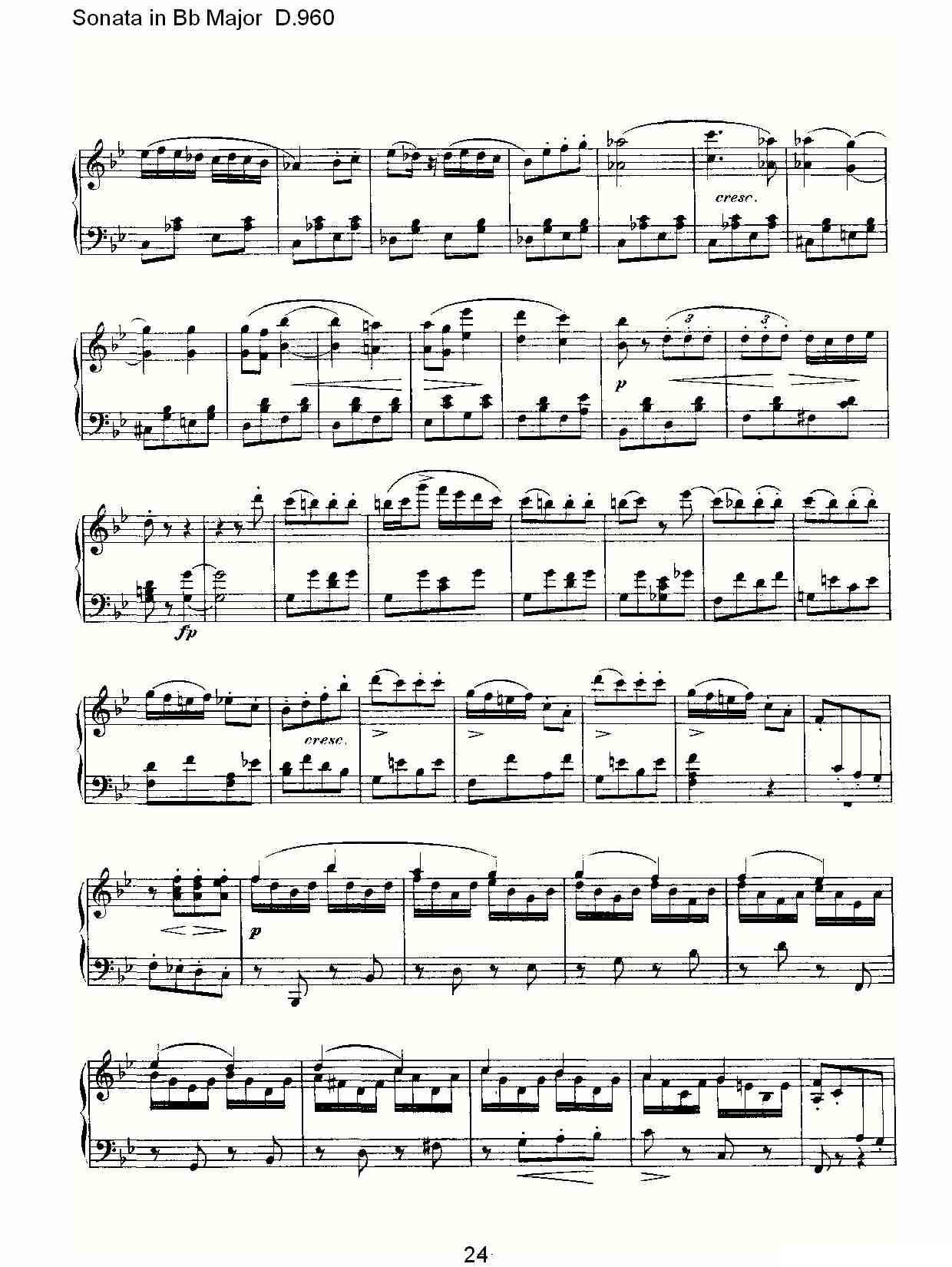 Sonata in Bb Major D.960（Bb大调奏鸣曲 D.960）钢琴曲谱（图24）