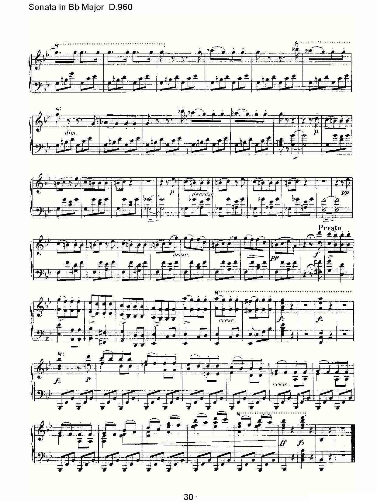 Sonata in Bb Major D.960（Bb大调奏鸣曲 D.960）钢琴曲谱（图30）