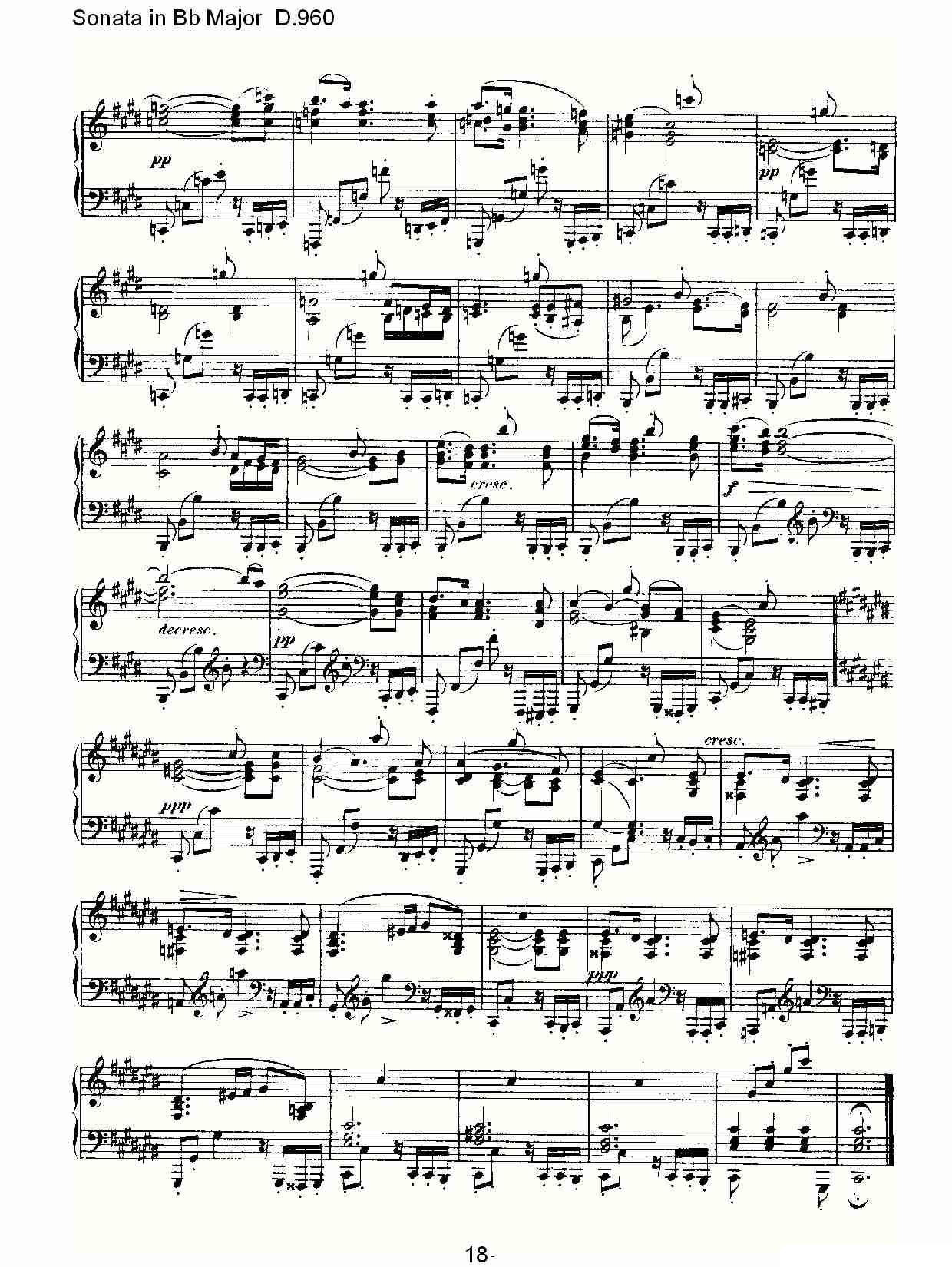 Sonata in Bb Major D.960（Bb大调奏鸣曲 D.960）钢琴曲谱（图18）
