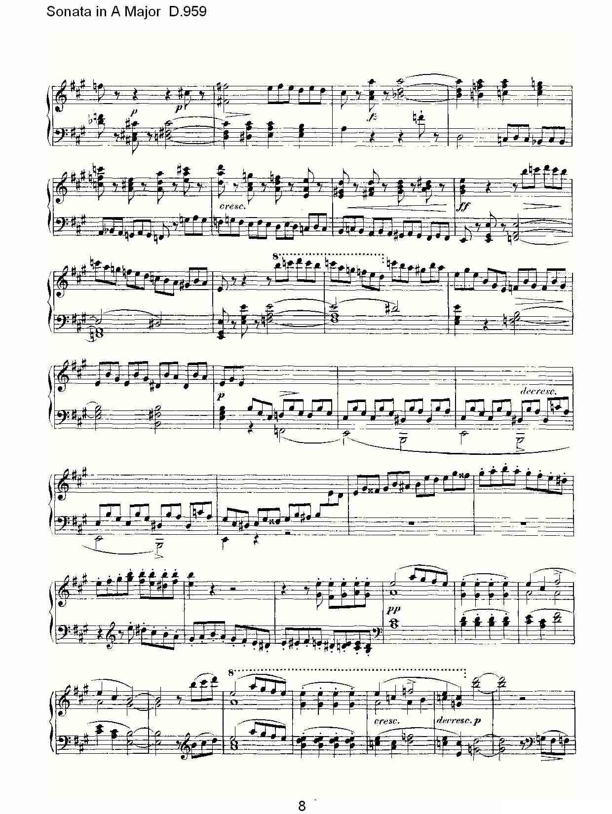 Sonata in A Major D.959（A大调奏鸣曲 D.959）钢琴曲谱（图8）