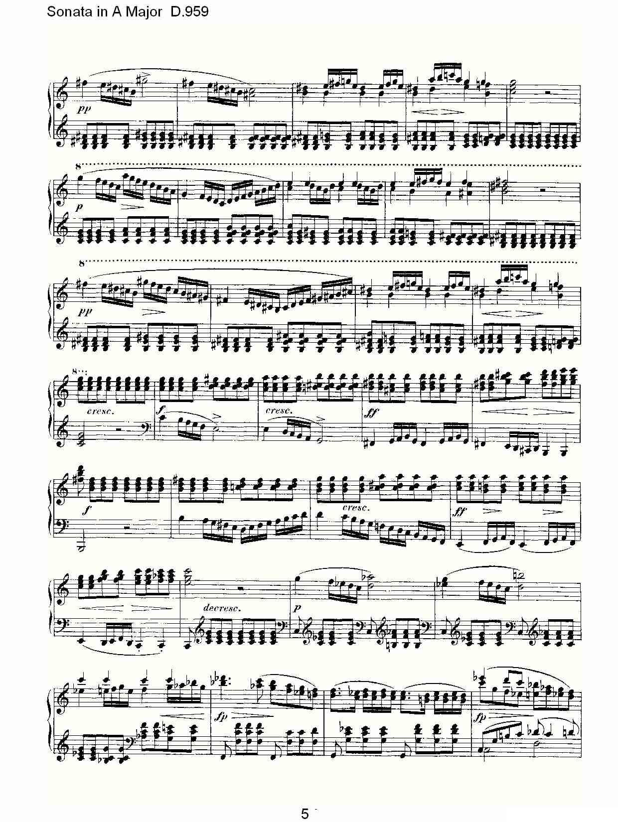 Sonata in A Major D.959（A大调奏鸣曲 D.959）钢琴曲谱（图5）