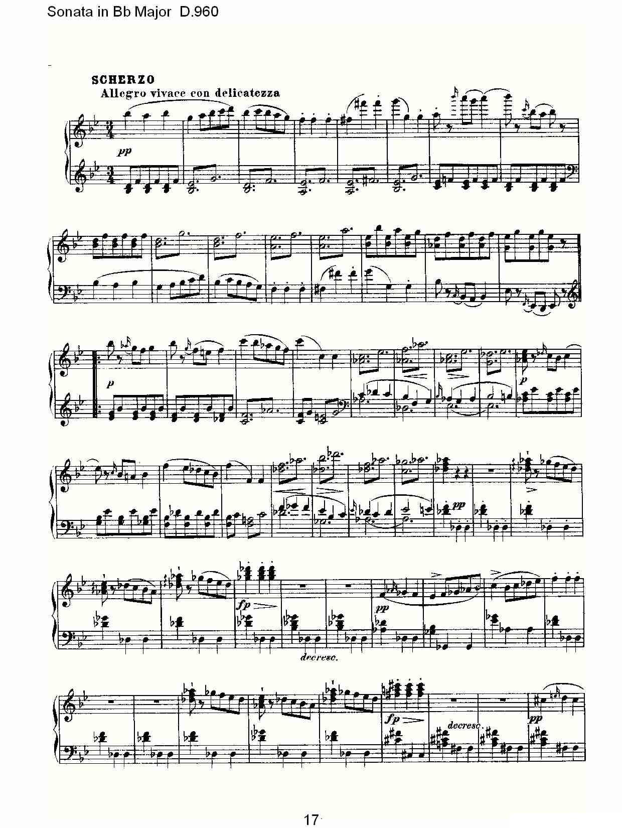 Sonata in Bb Major D.960（Bb大调奏鸣曲 D.960）钢琴曲谱（图17）