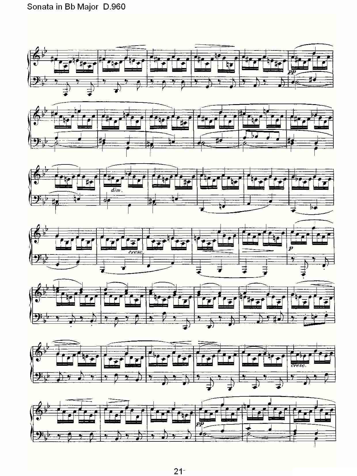 Sonata in Bb Major D.960（Bb大调奏鸣曲 D.960）钢琴曲谱（图21）