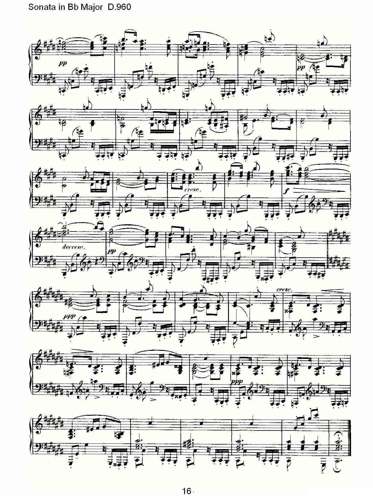 Sonata in Bb Major D.960（Bb大调奏鸣曲 D.960）钢琴曲谱（图16）