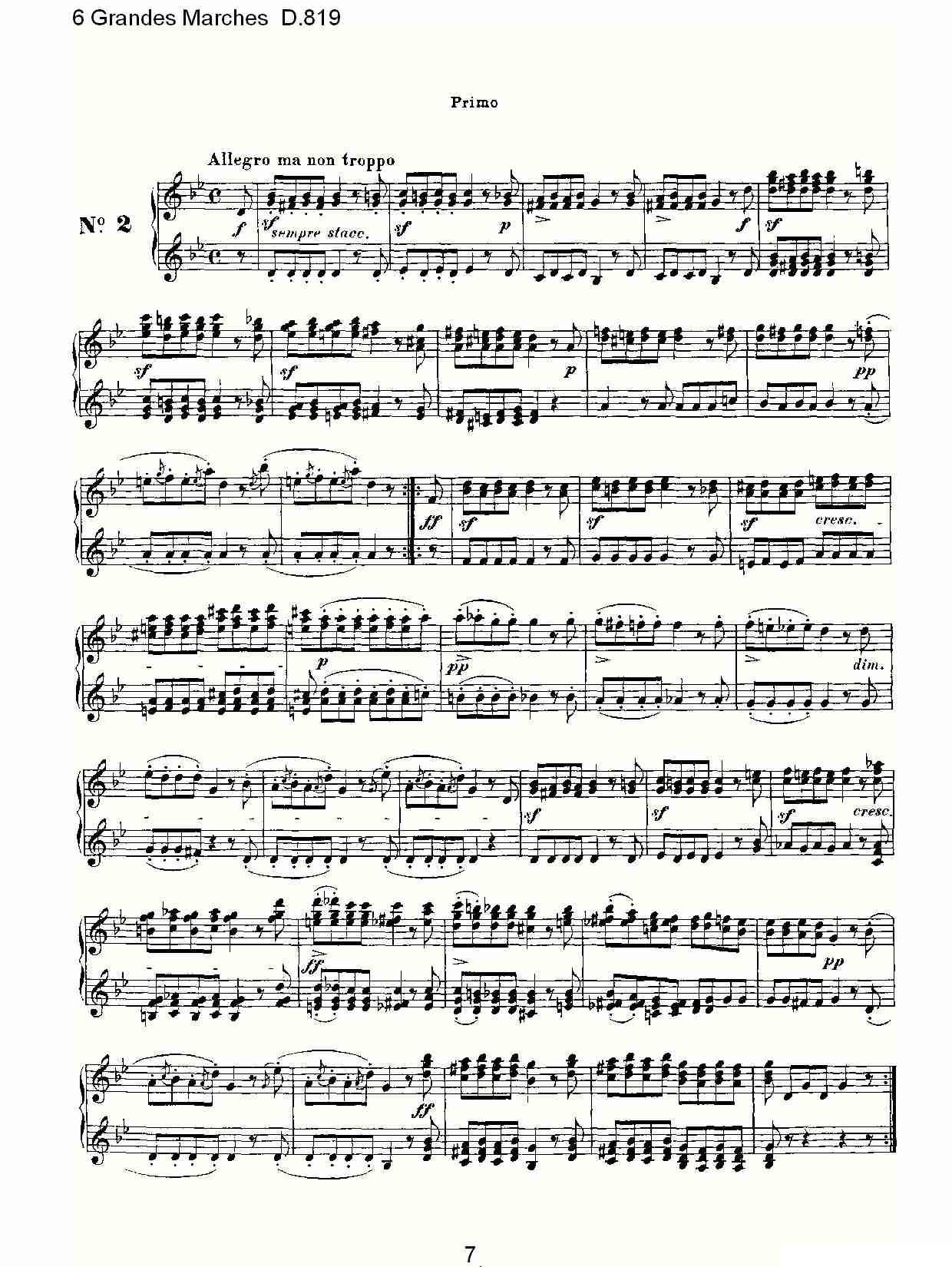 6 Grandes Marches D.819（6 贵族进行曲 D.819）钢琴曲谱（图7）