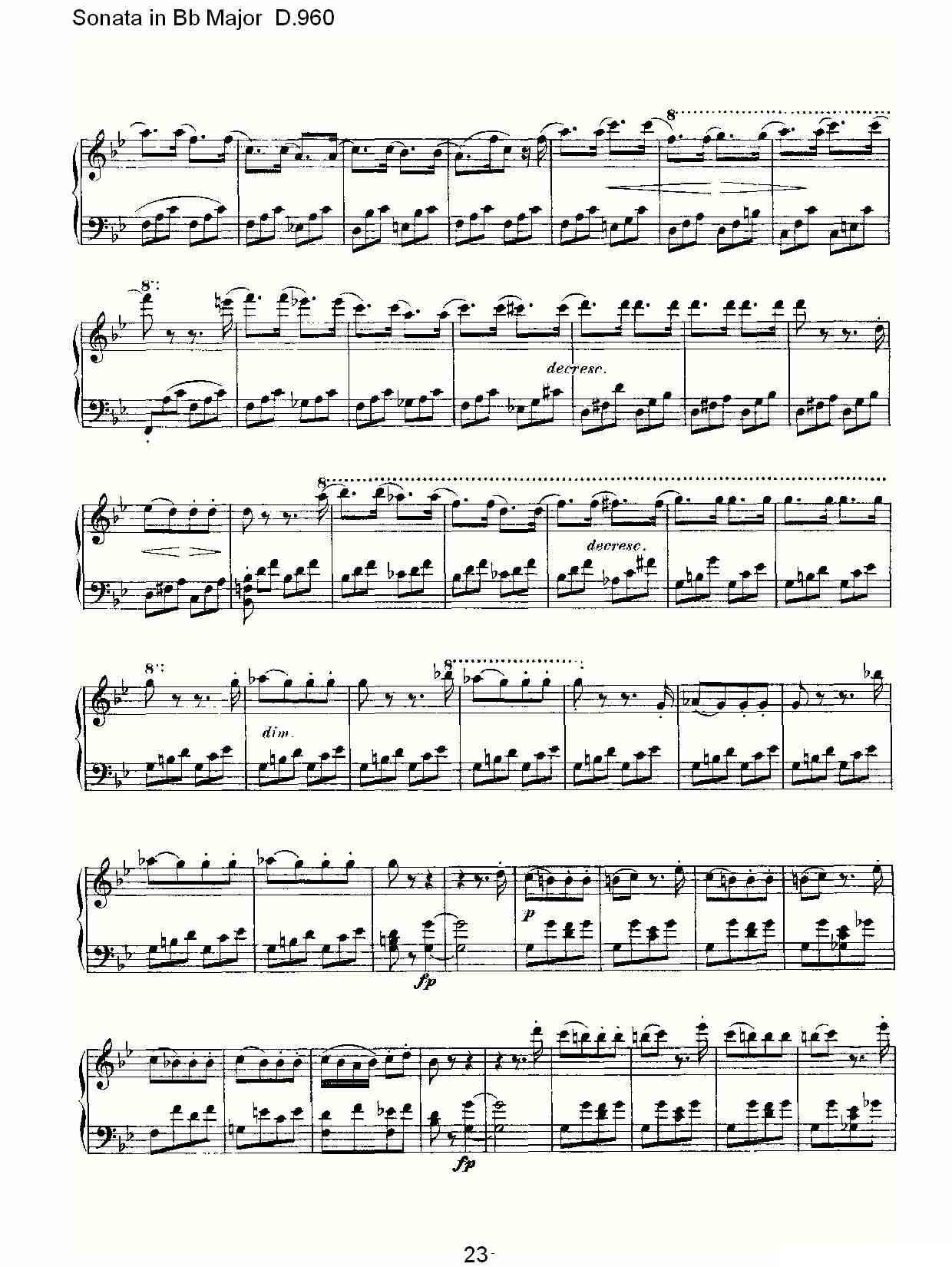 Sonata in Bb Major D.960（Bb大调奏鸣曲 D.960）钢琴曲谱（图23）