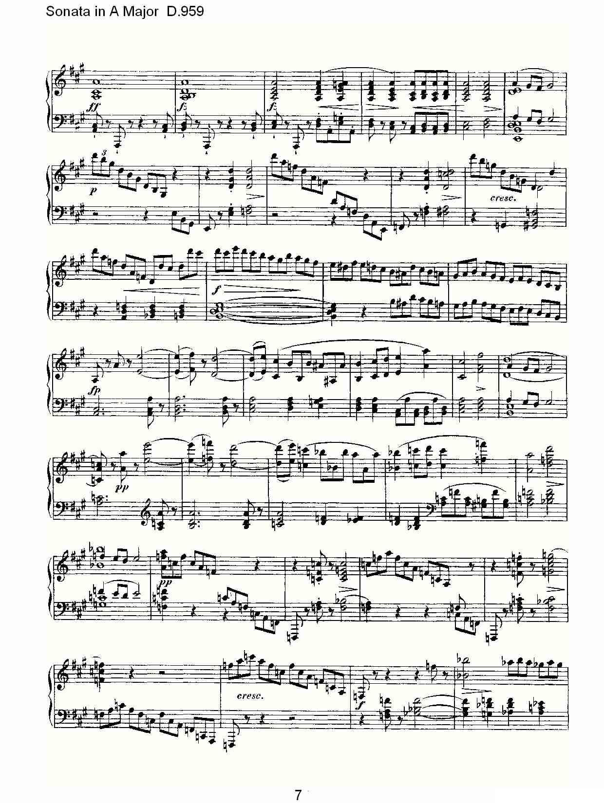 Sonata in A Major D.959（A大调奏鸣曲 D.959）钢琴曲谱（图7）