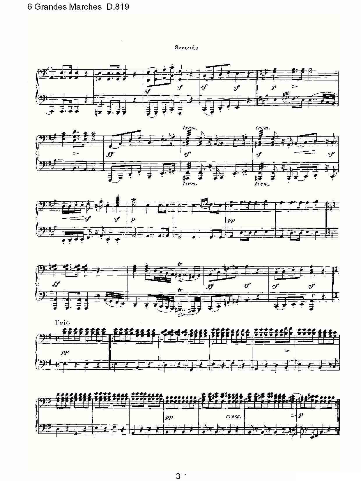 6 Grandes Marches D.819（6 贵族进行曲 D.819）钢琴曲谱（图3）