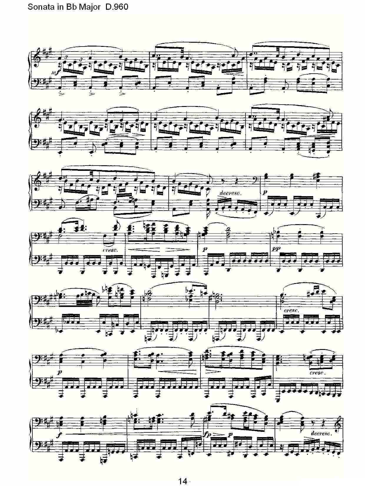 Sonata in Bb Major D.960（Bb大调奏鸣曲 D.960）钢琴曲谱（图14）