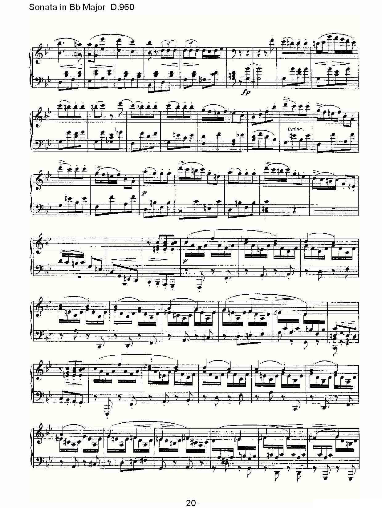 Sonata in Bb Major D.960（Bb大调奏鸣曲 D.960）钢琴曲谱（图20）