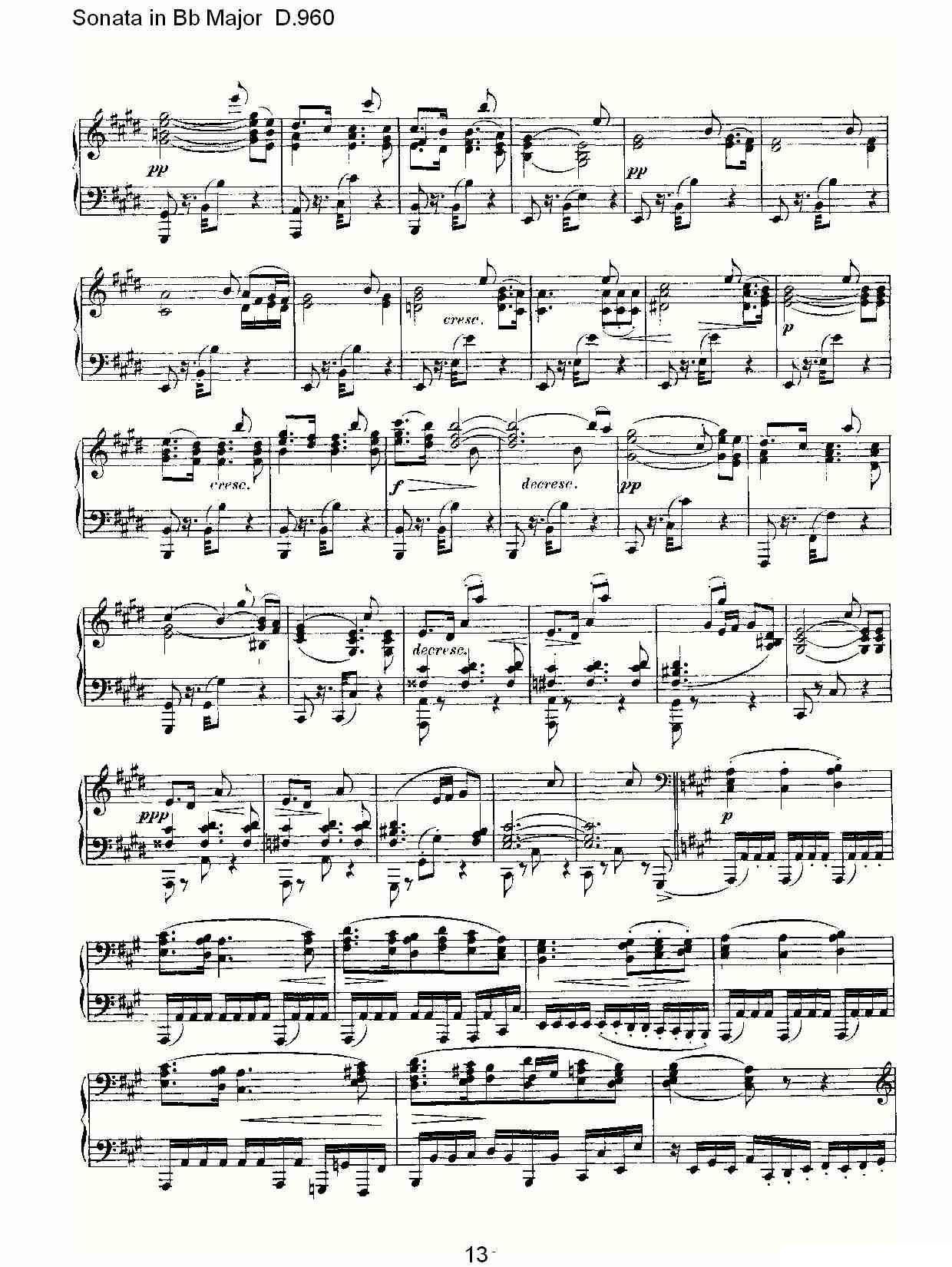 Sonata in Bb Major D.960（Bb大调奏鸣曲 D.960）钢琴曲谱（图13）