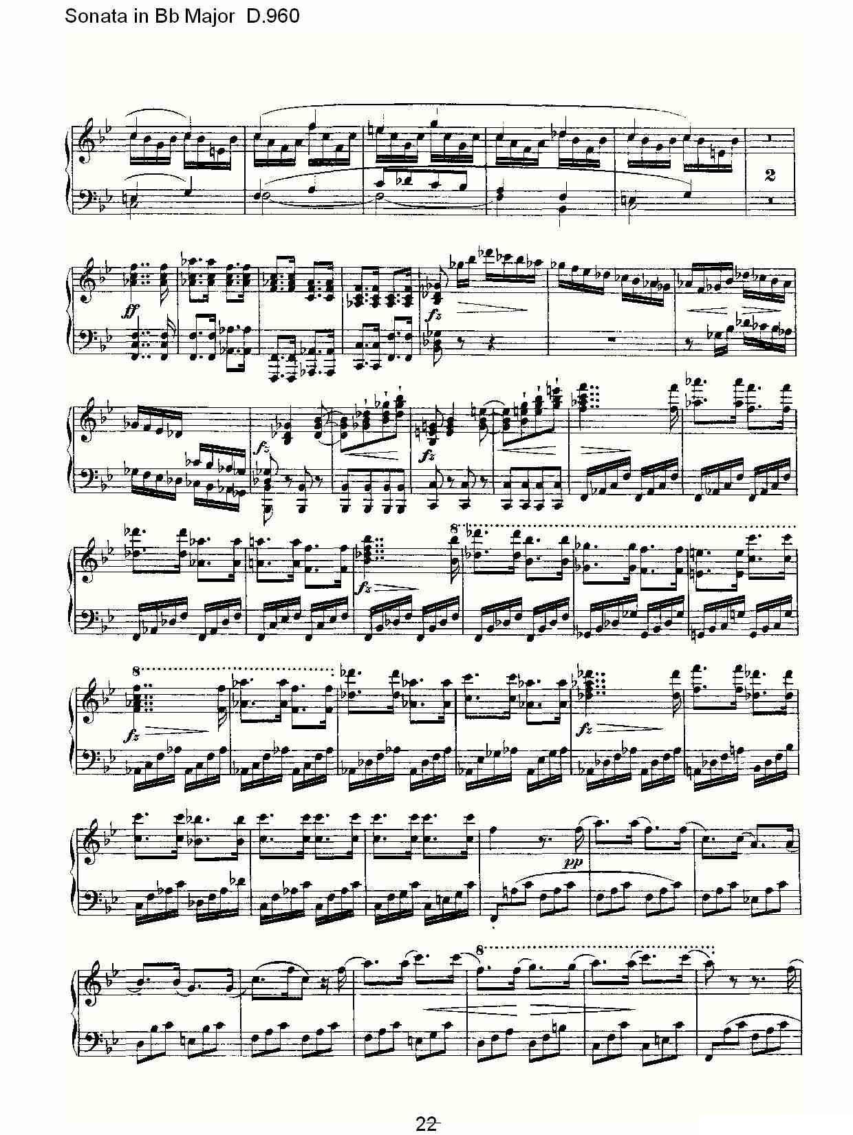Sonata in Bb Major D.960（Bb大调奏鸣曲 D.960）钢琴曲谱（图22）