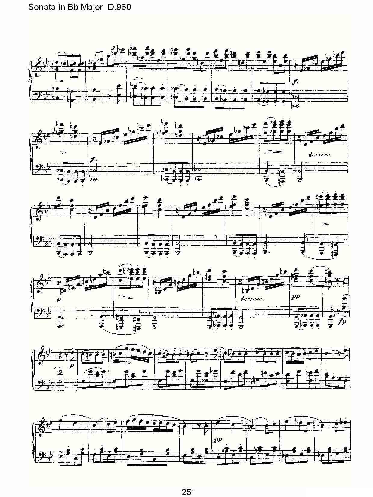 Sonata in Bb Major D.960（Bb大调奏鸣曲 D.960）钢琴曲谱（图25）