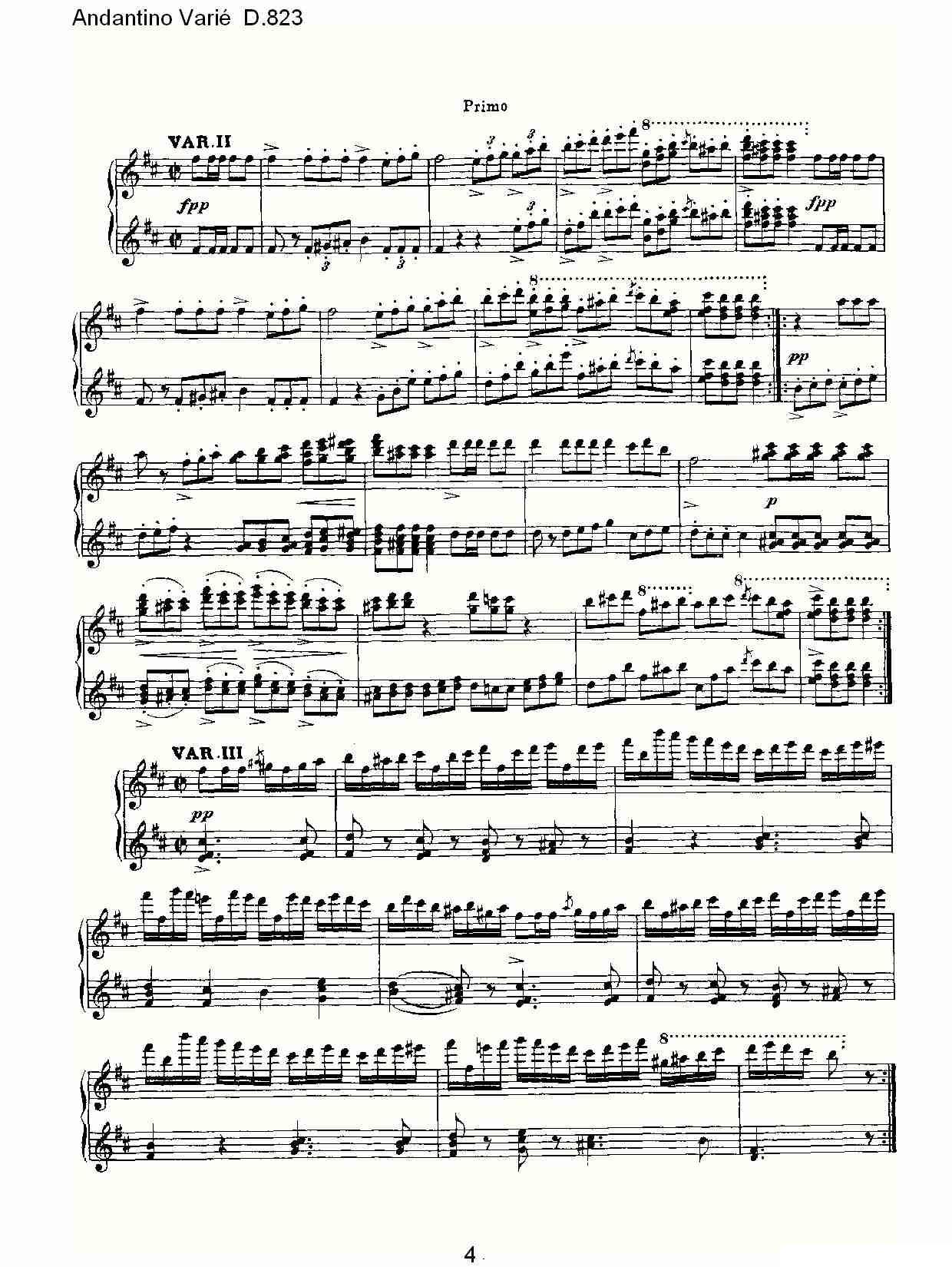 Andantino Varié D.823（小行板杂集 D.823）钢琴曲谱（图4）