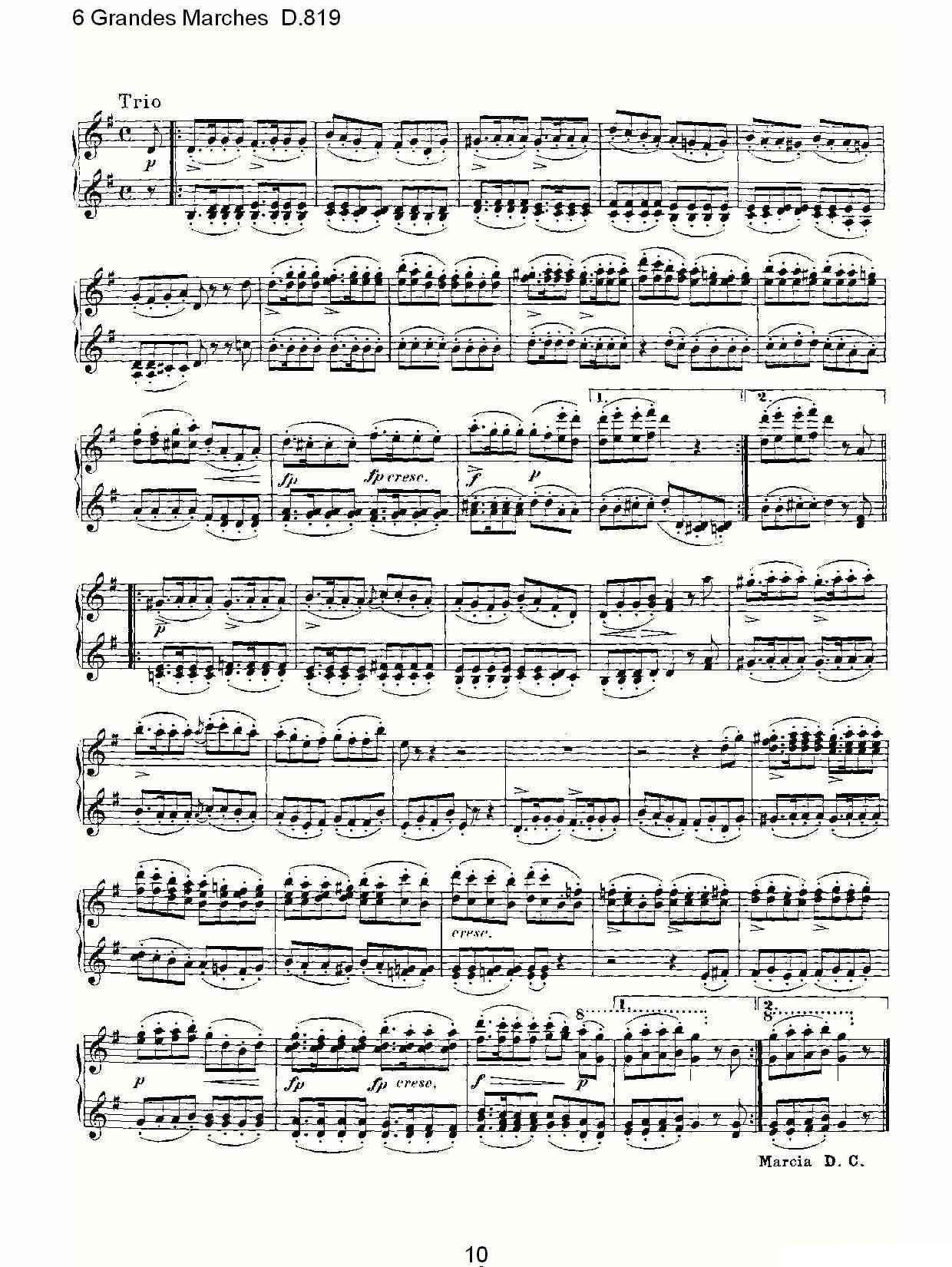 6 Grandes Marches D.819（6 贵族进行曲 D.819）钢琴曲谱（图10）