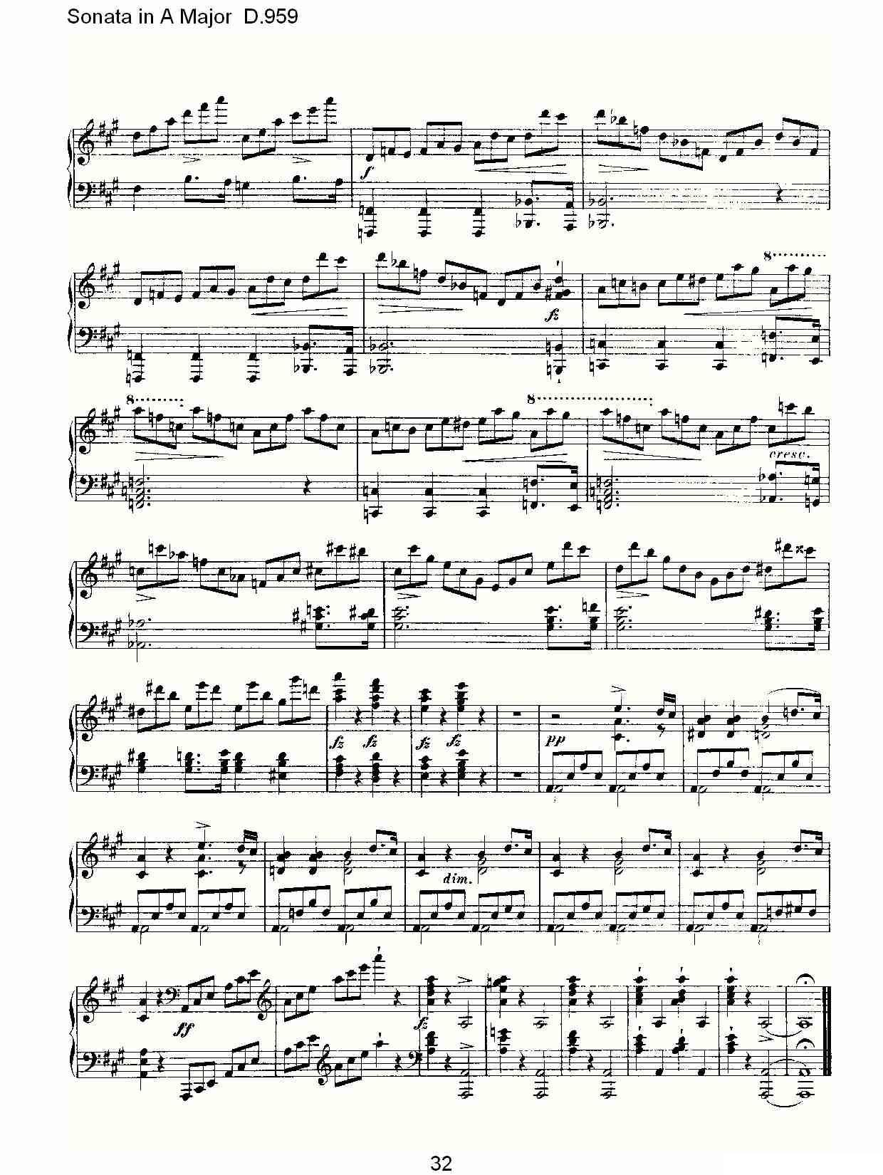 Sonata in A Major D.959（A大调奏鸣曲 D.959）钢琴曲谱（图32）
