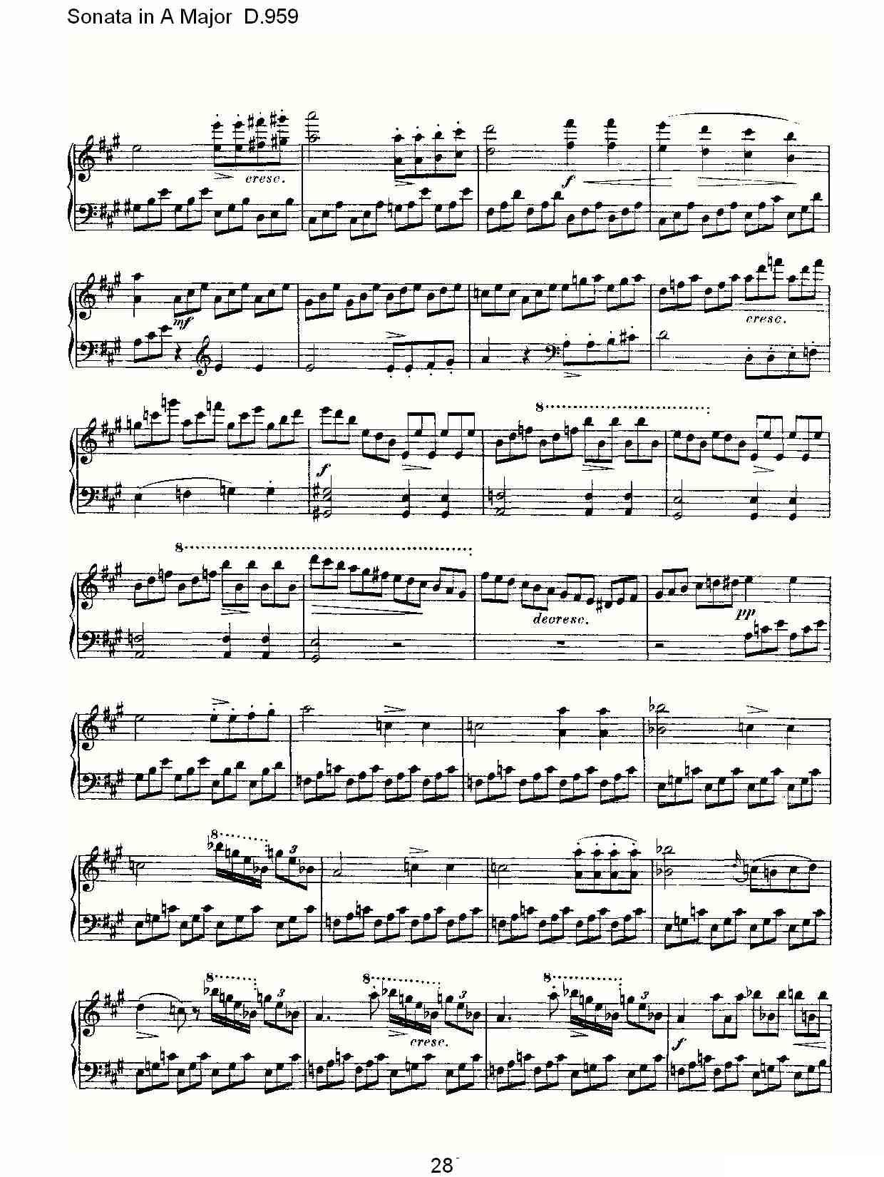 Sonata in A Major D.959（A大调奏鸣曲 D.959）钢琴曲谱（图28）