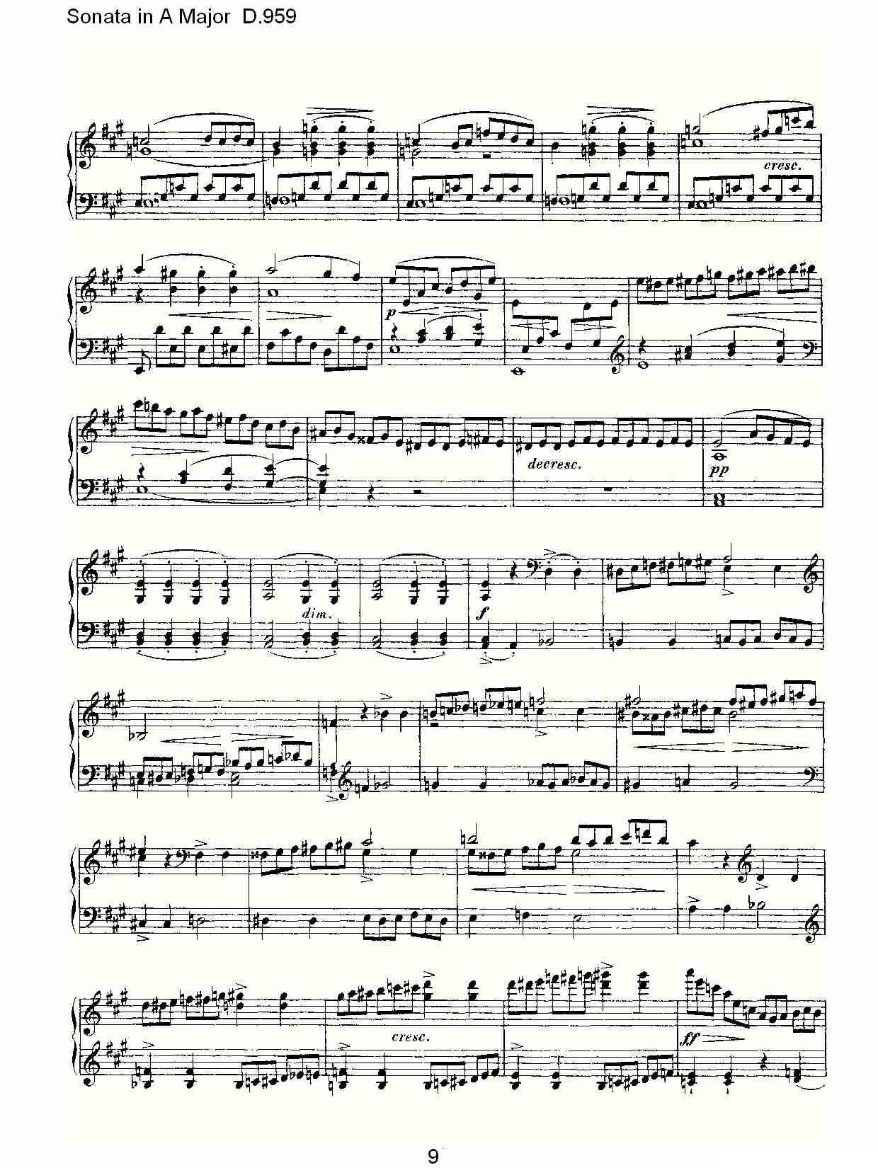Sonata in A Major D.959（A大调奏鸣曲 D.959）钢琴曲谱（图9）