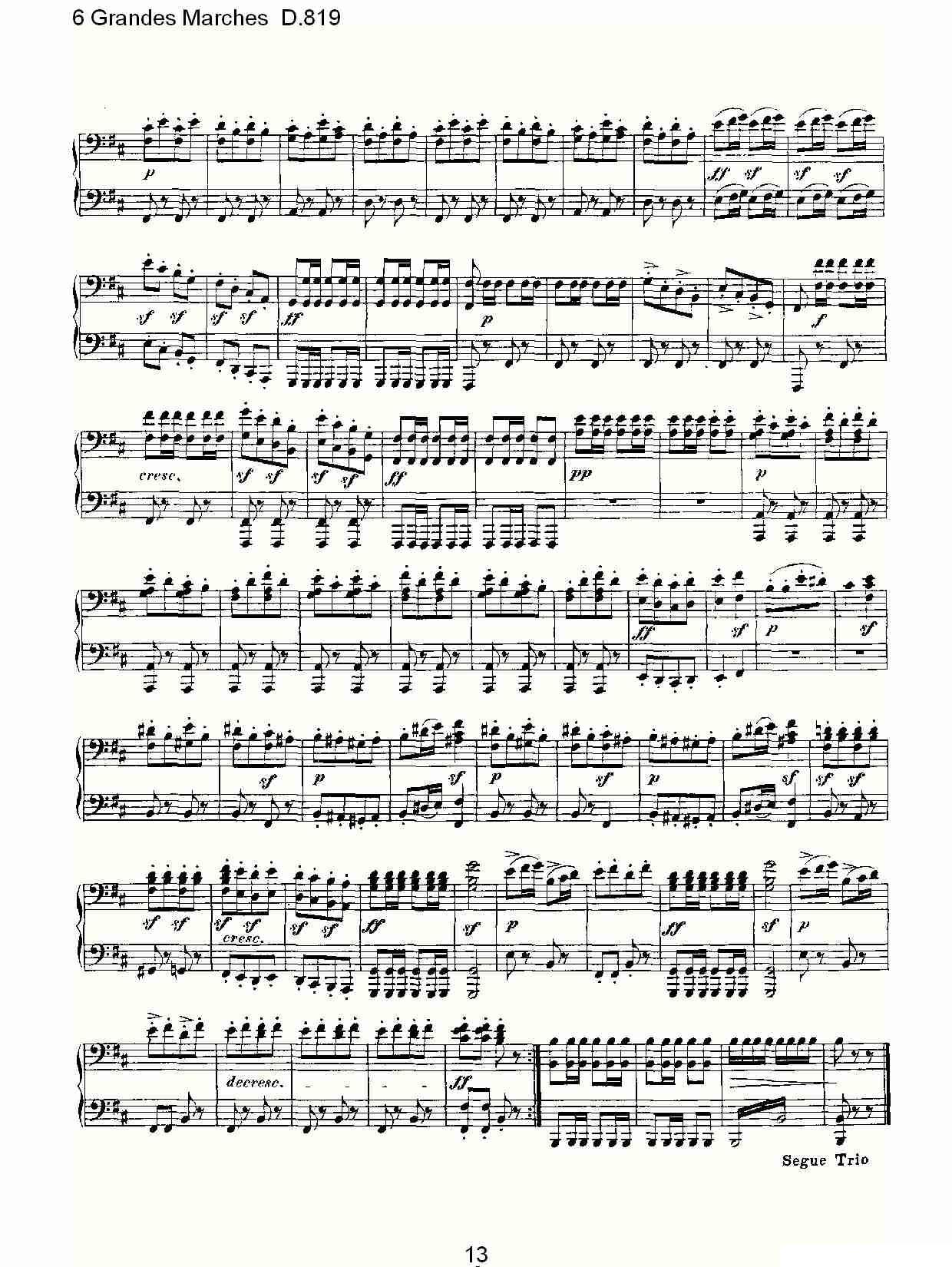 6 Grandes Marches D.819（6 贵族进行曲 D.819）钢琴曲谱（图13）
