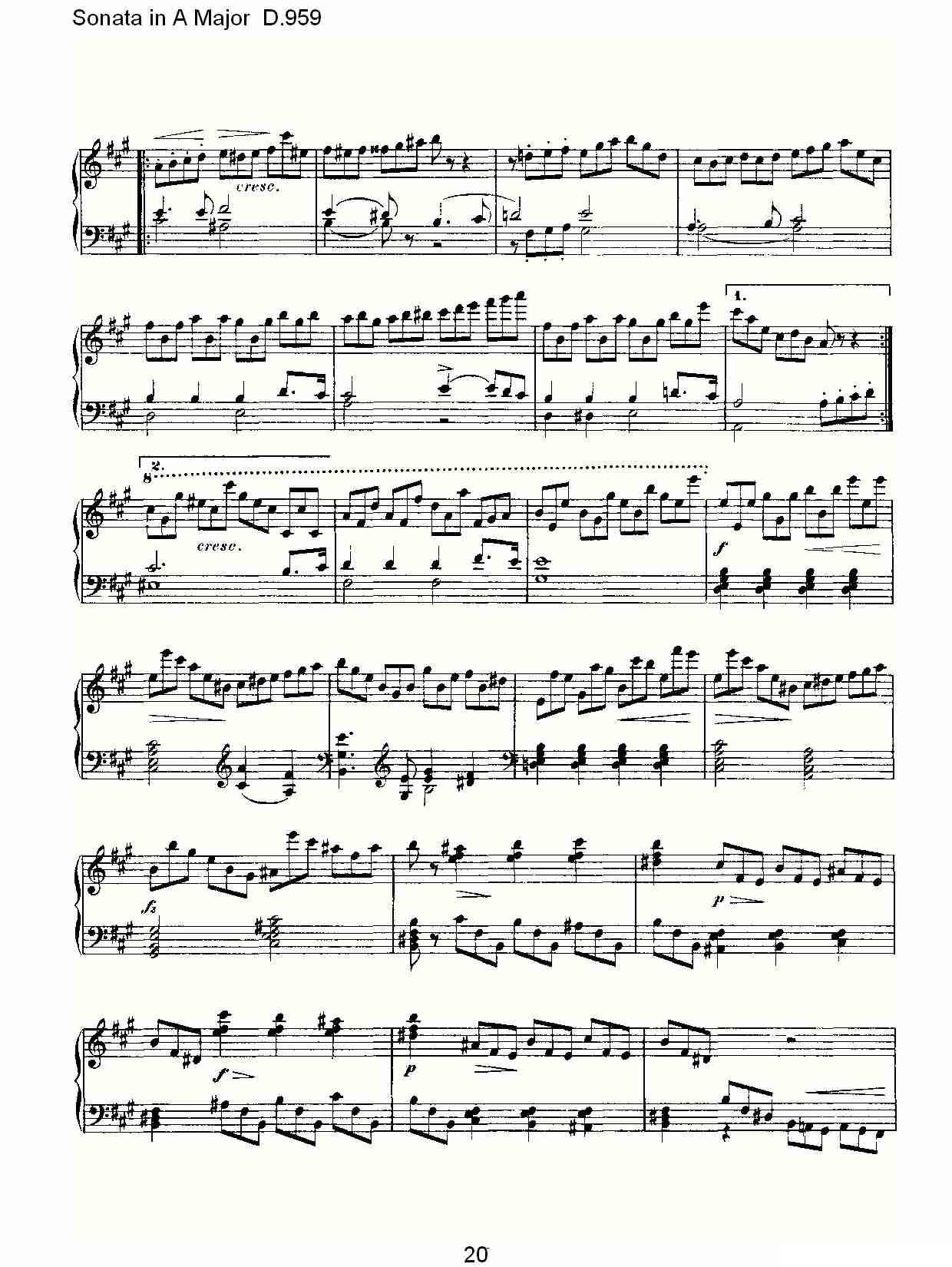Sonata in A Major D.959（A大调奏鸣曲 D.959）钢琴曲谱（图20）