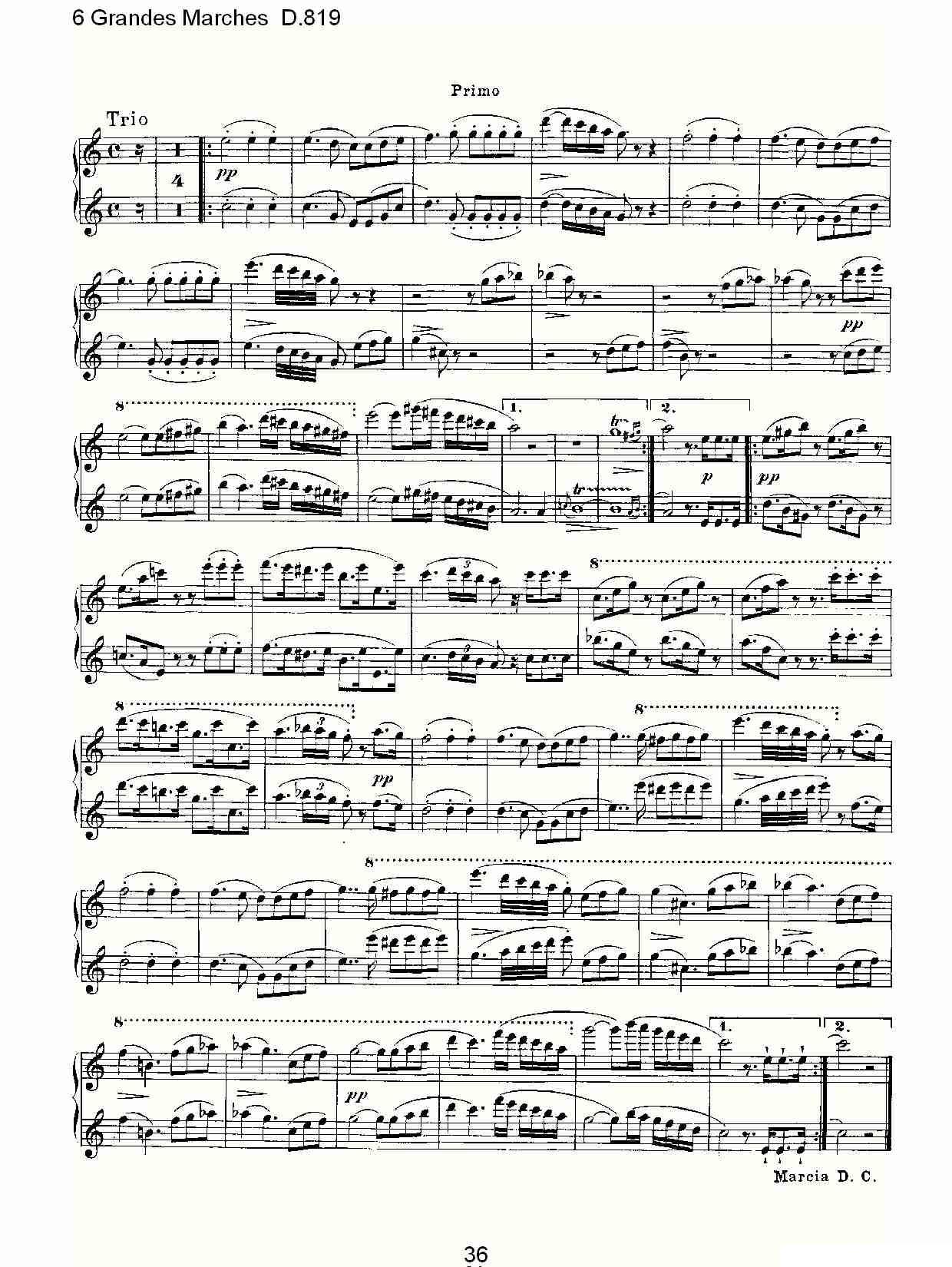 6 Grandes Marches D.819（6 贵族进行曲 D.819）钢琴曲谱（图36）