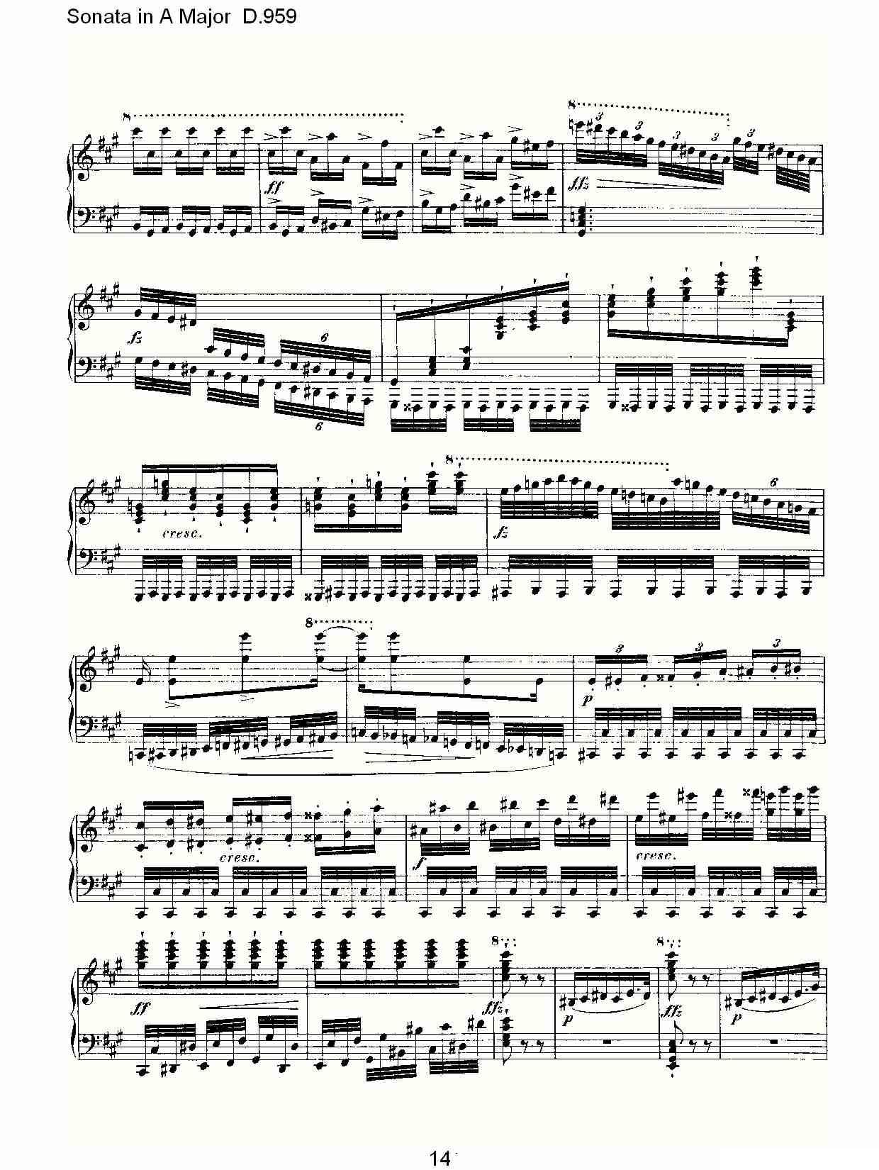 Sonata in A Major D.959（A大调奏鸣曲 D.959）钢琴曲谱（图14）