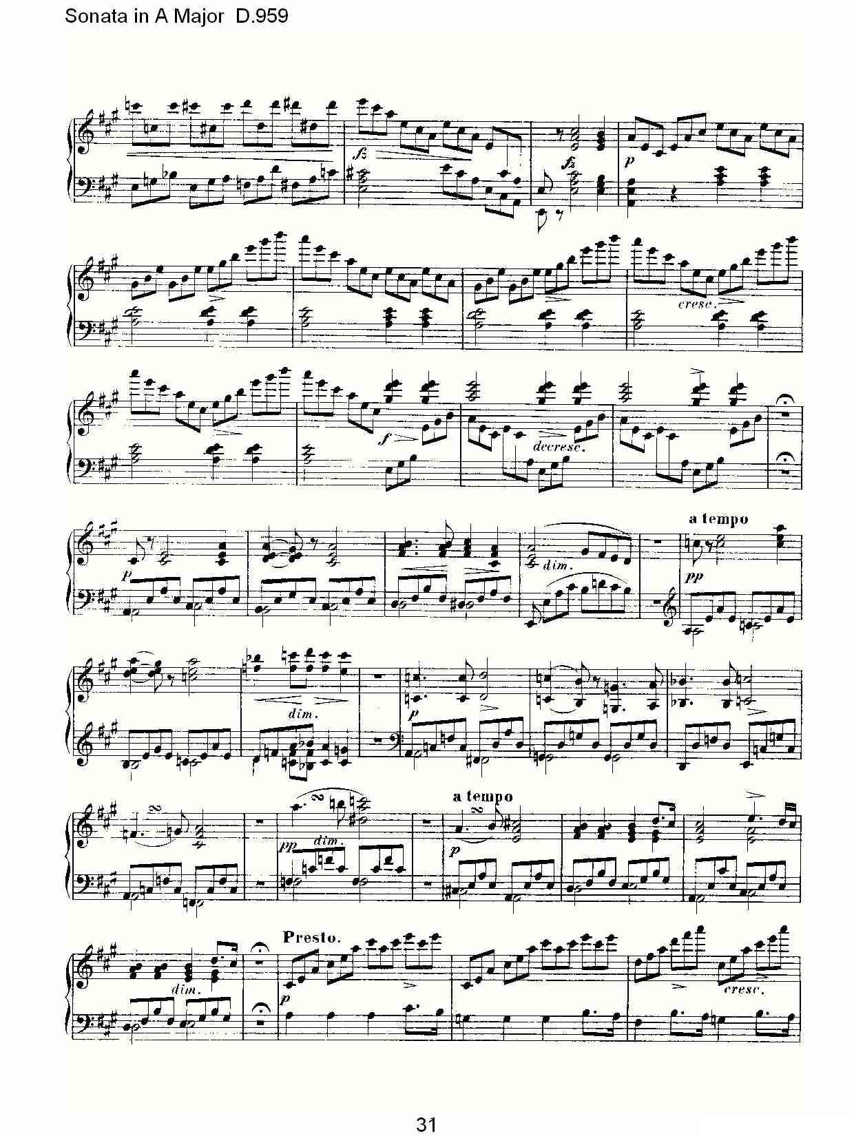 Sonata in A Major D.959（A大调奏鸣曲 D.959）钢琴曲谱（图31）