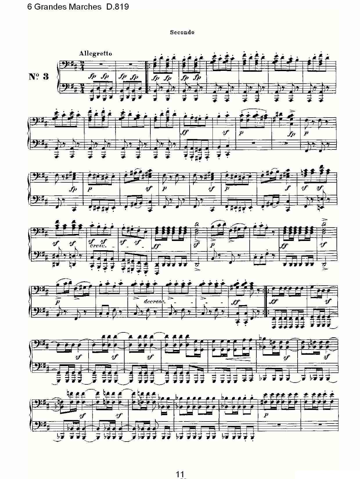 6 Grandes Marches D.819（6 贵族进行曲 D.819）钢琴曲谱（图11）