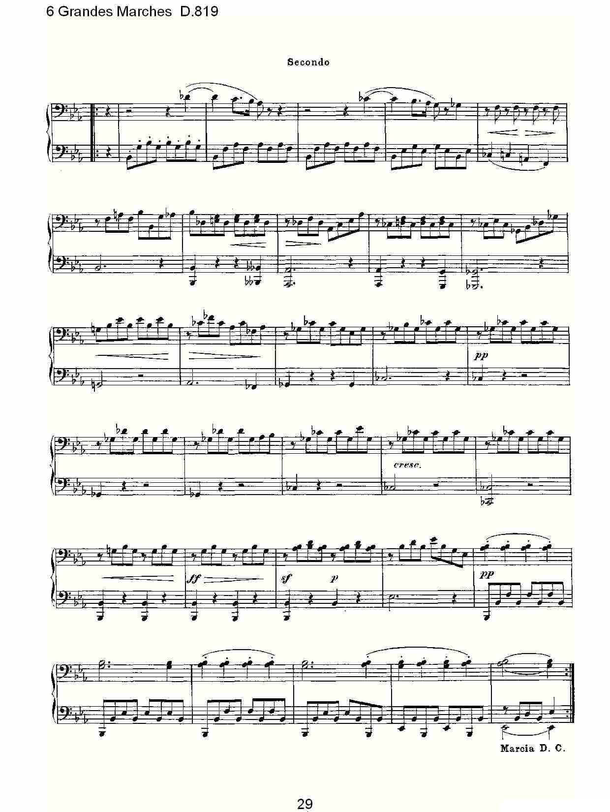 6 Grandes Marches D.819（6 贵族进行曲 D.819）钢琴曲谱（图29）