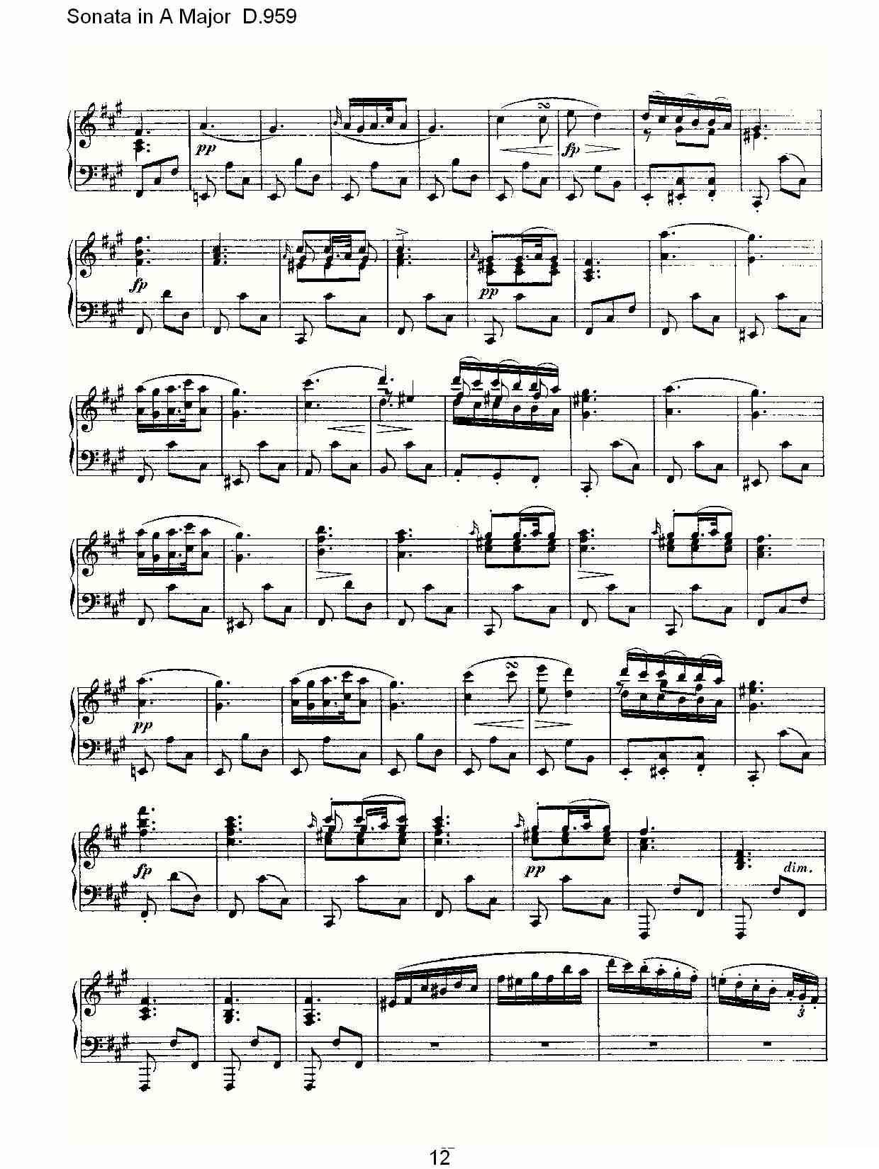 Sonata in A Major D.959（A大调奏鸣曲 D.959）钢琴曲谱（图12）