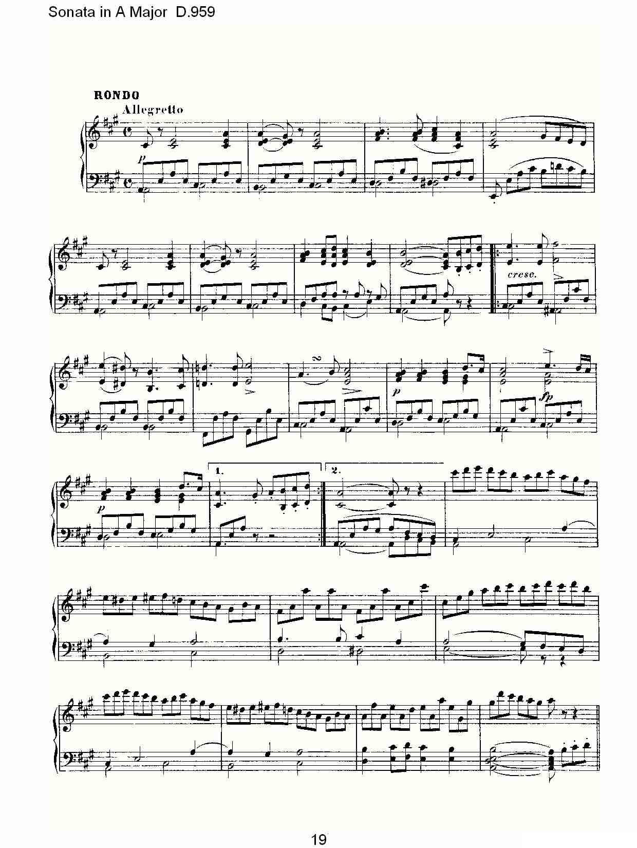 Sonata in A Major D.959（A大调奏鸣曲 D.959）钢琴曲谱（图19）
