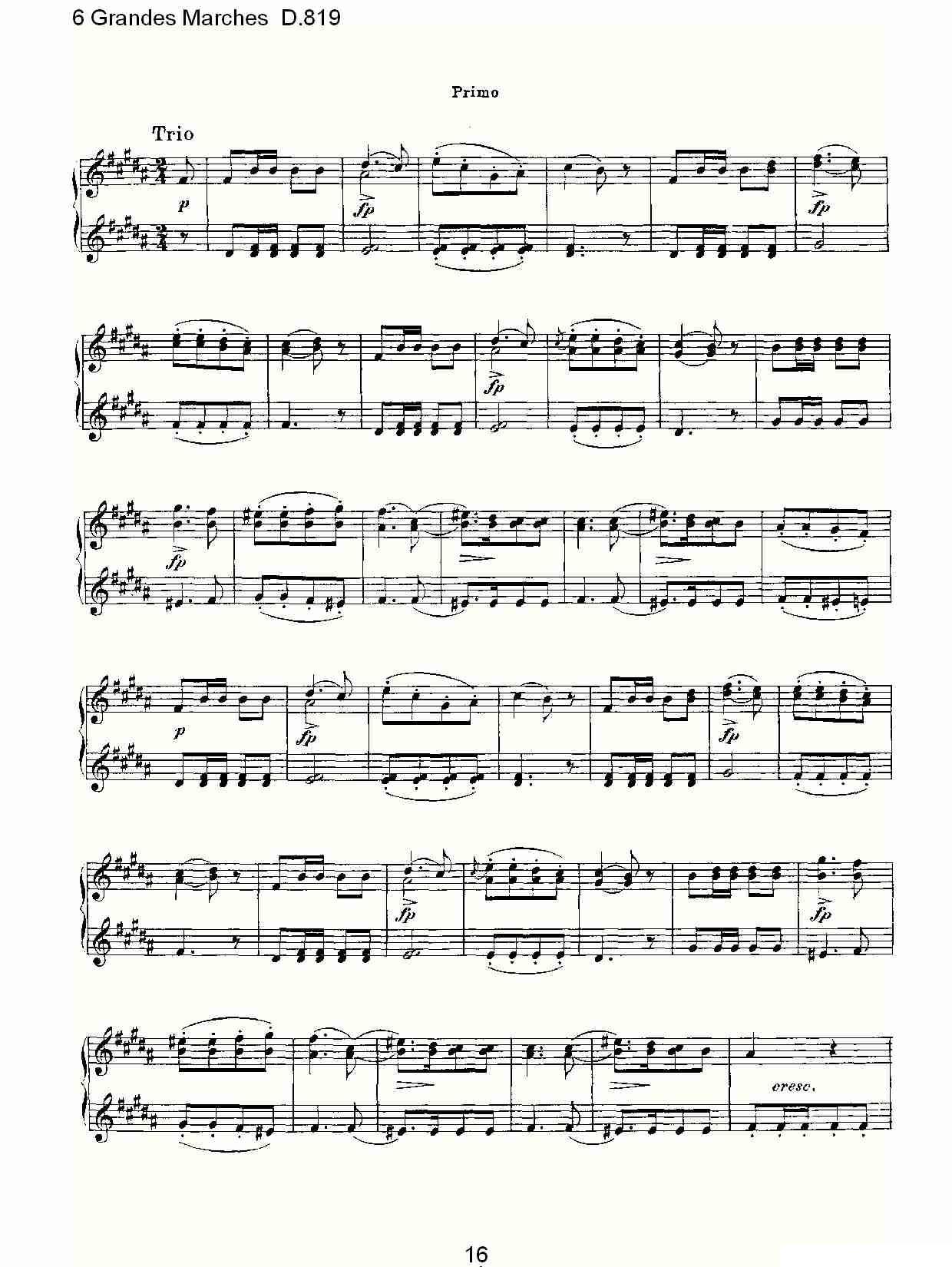 6 Grandes Marches D.819（6 贵族进行曲 D.819）钢琴曲谱（图16）