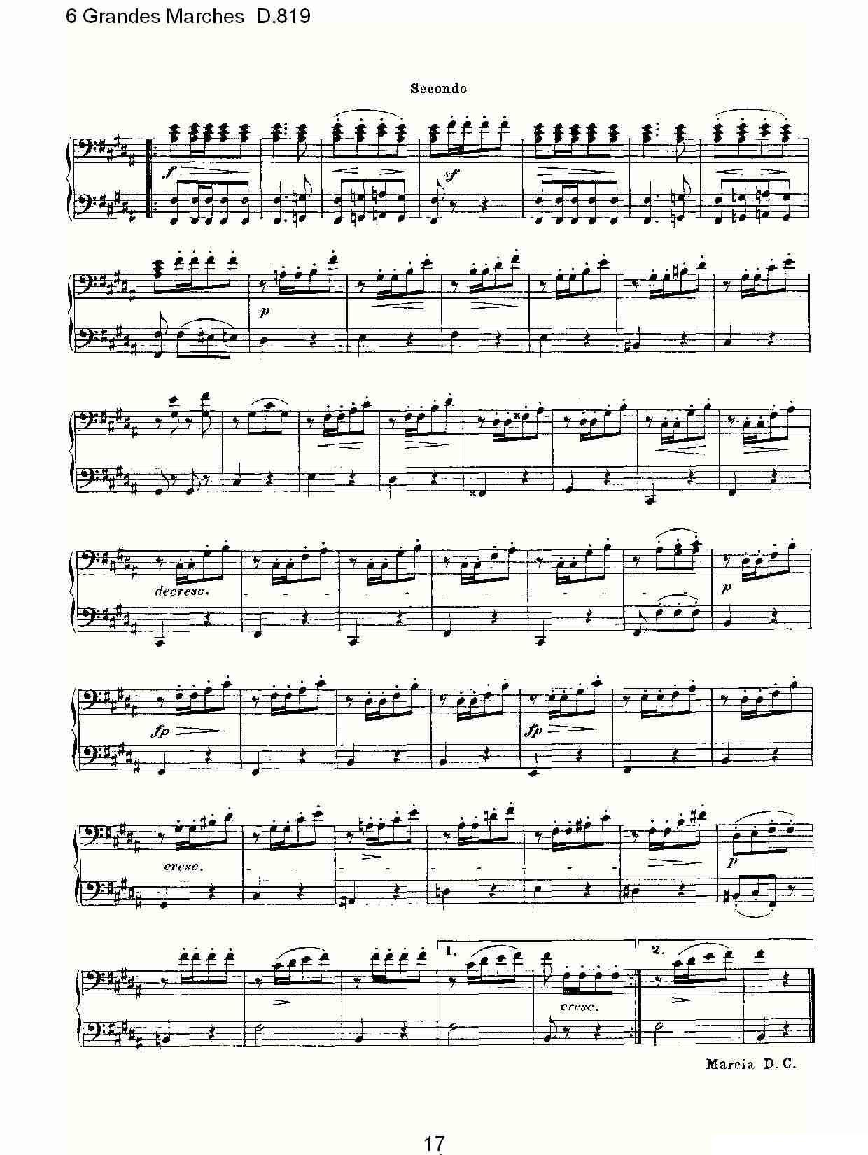 6 Grandes Marches D.819（6 贵族进行曲 D.819）钢琴曲谱（图17）
