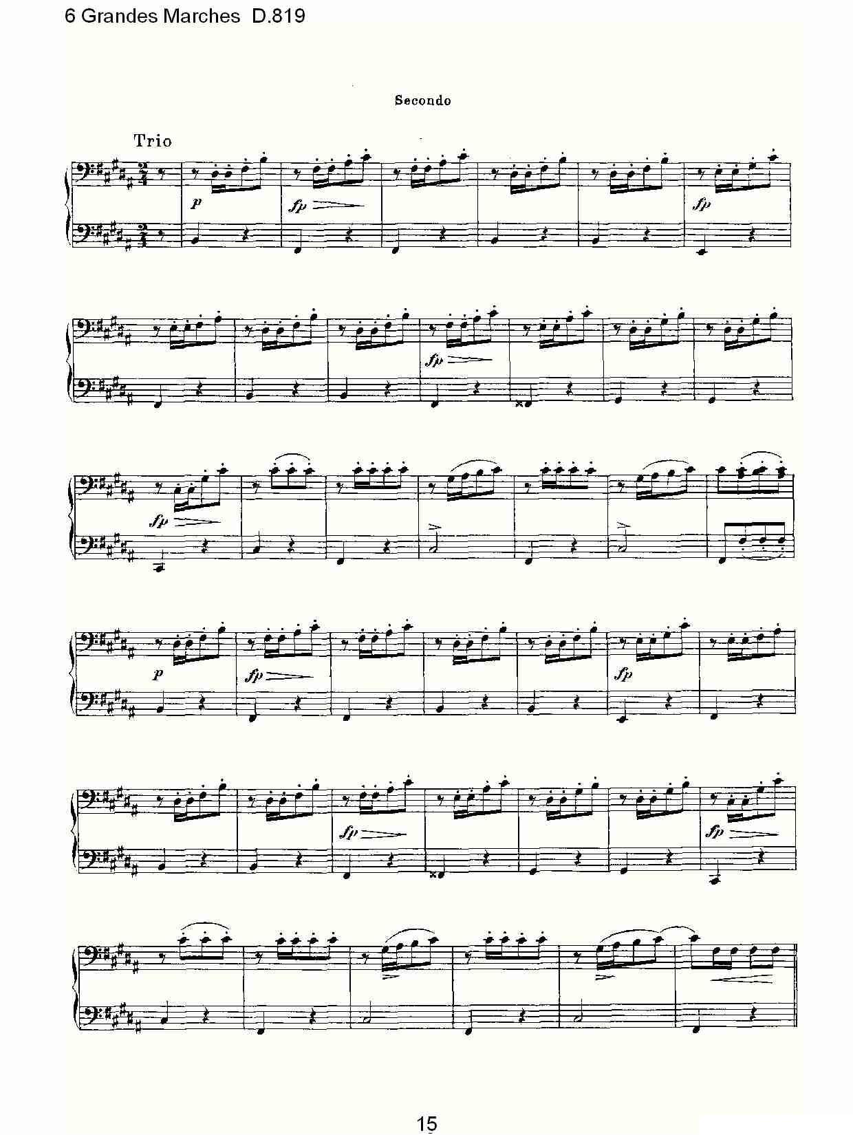 6 Grandes Marches D.819（6 贵族进行曲 D.819）钢琴曲谱（图15）