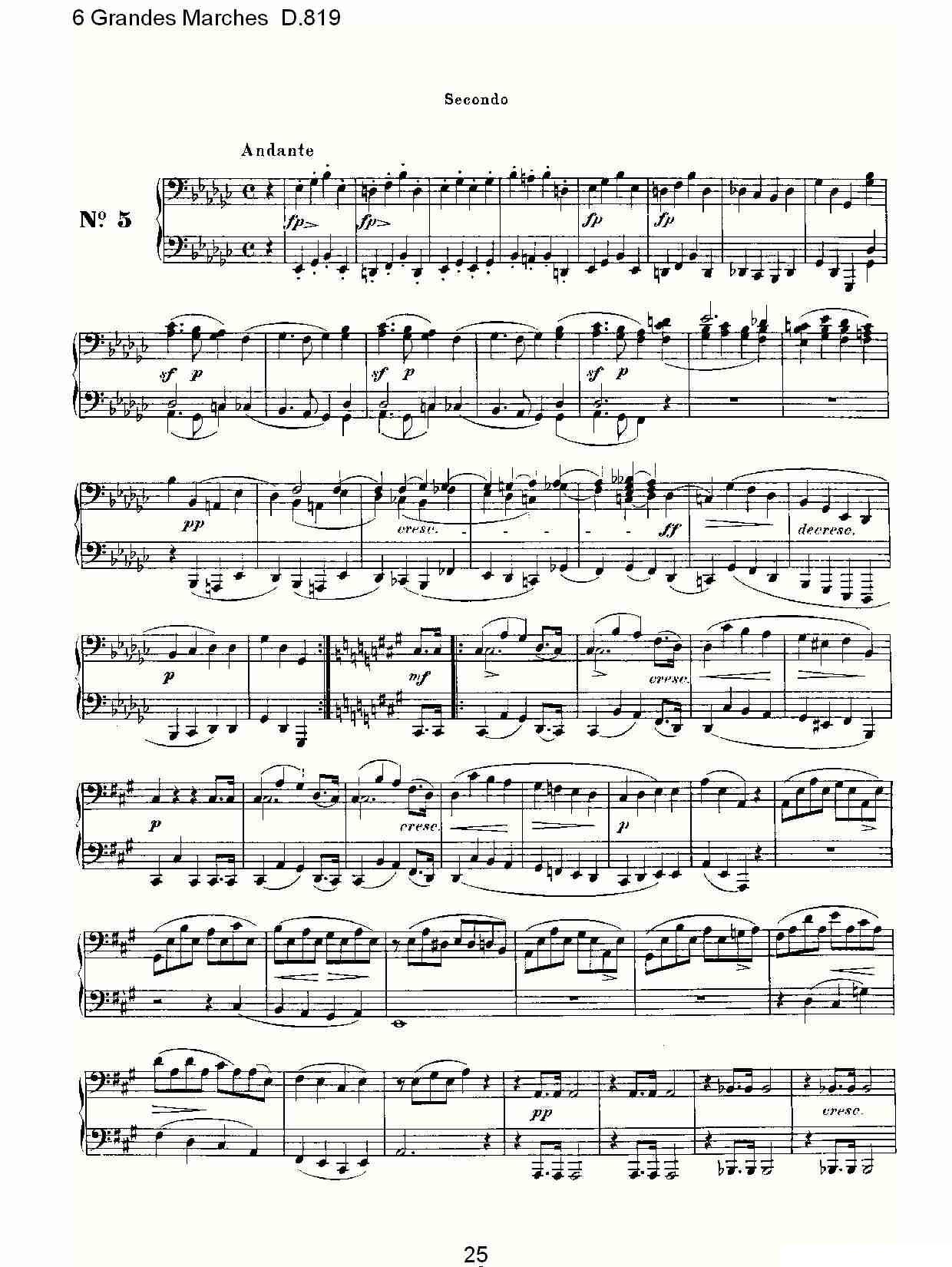 6 Grandes Marches D.819（6 贵族进行曲 D.819）钢琴曲谱（图25）