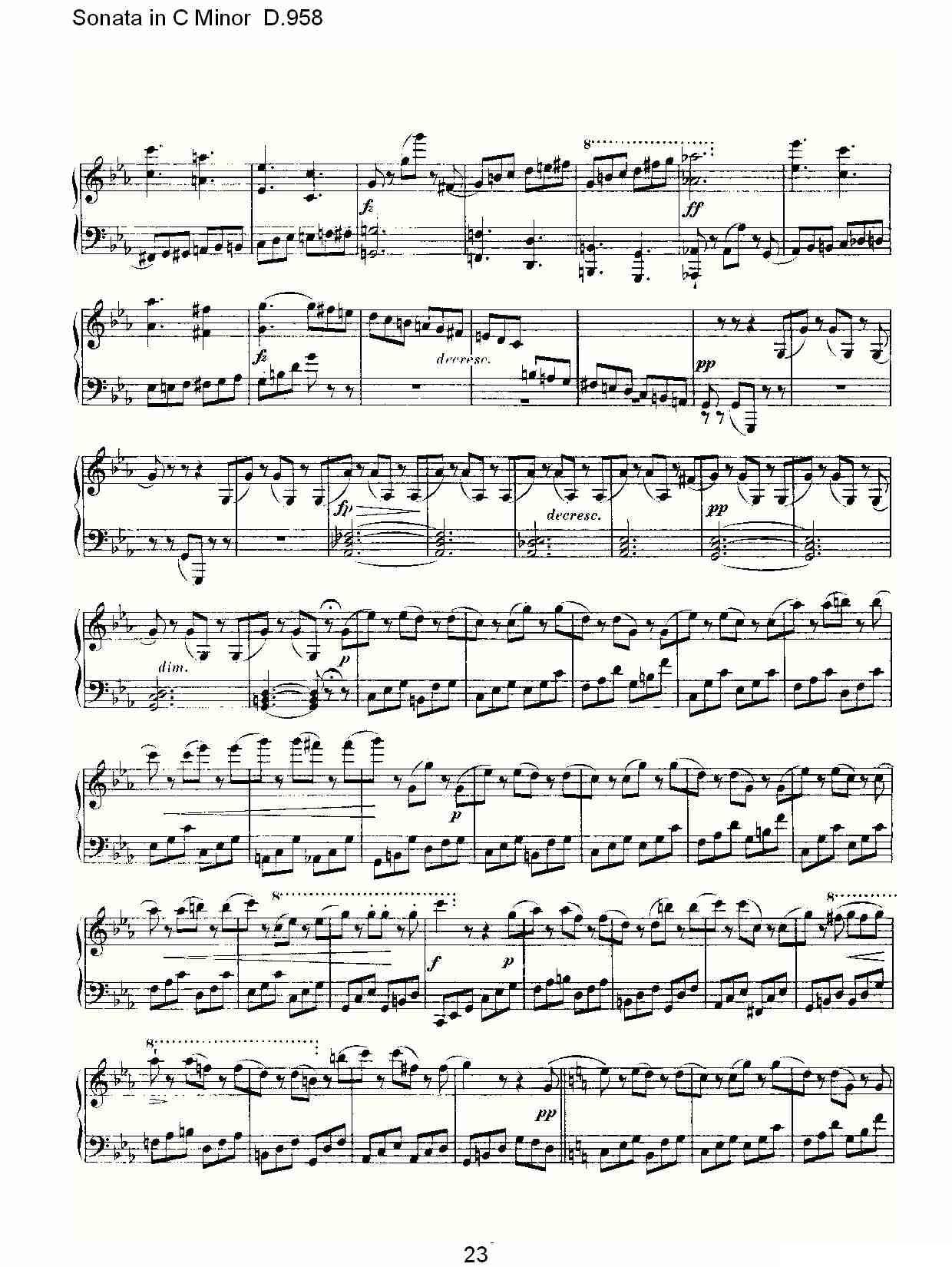 Sonata in C Minor D.958（C小调奏鸣曲 D.958）钢琴曲谱（图23）