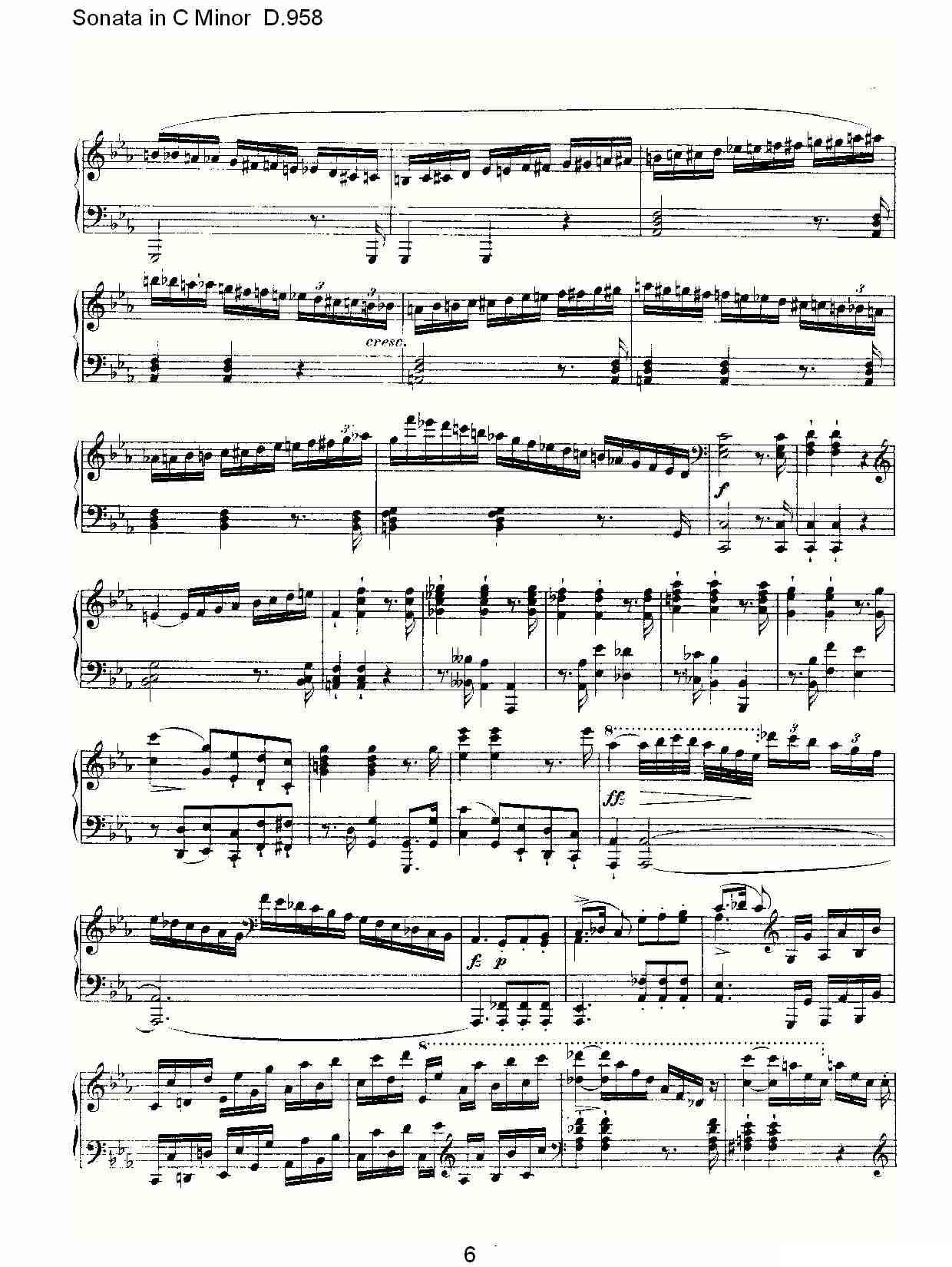 Sonata in C Minor D.958（C小调奏鸣曲 D.958）钢琴曲谱（图6）