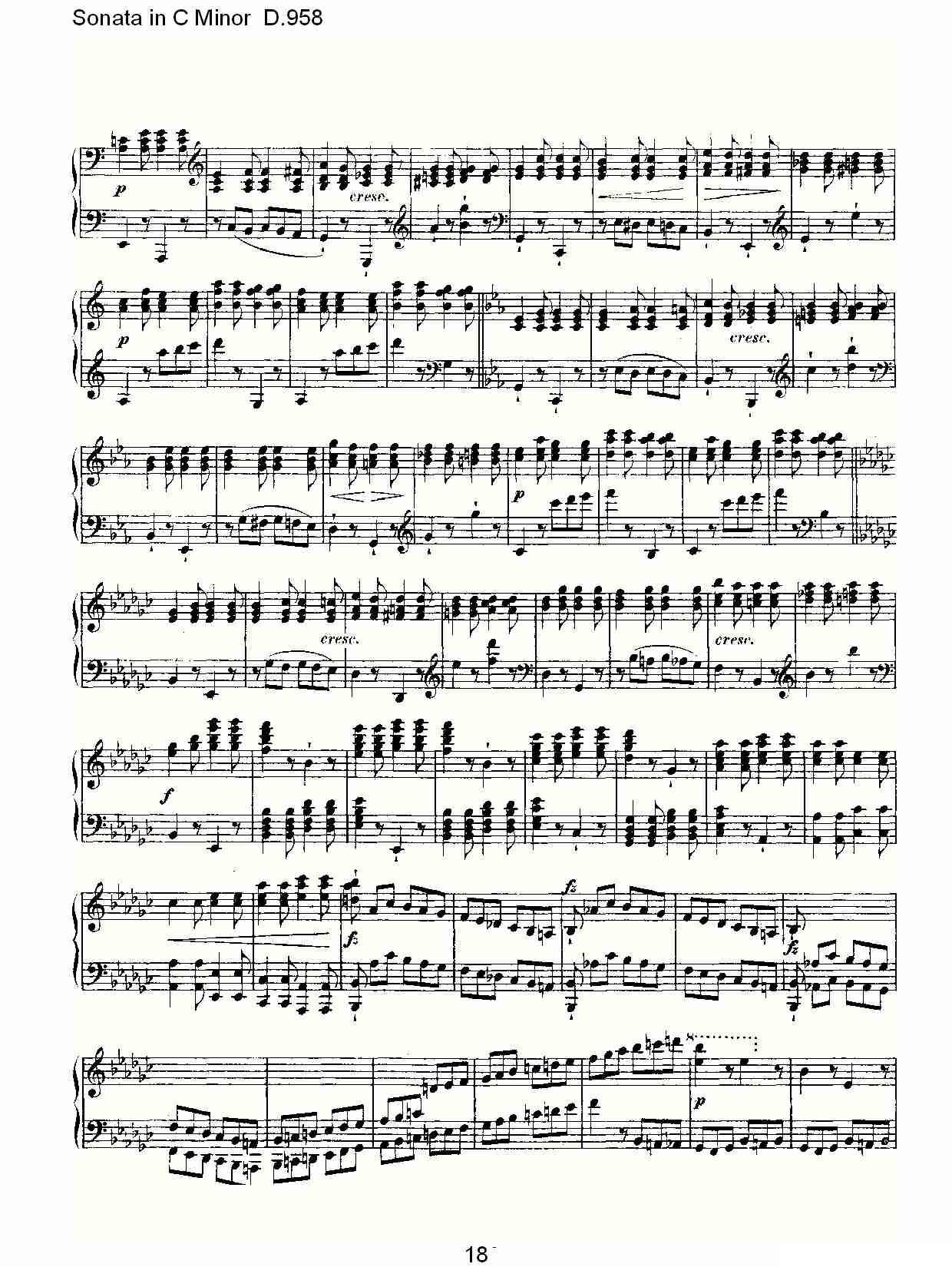 Sonata in C Minor D.958（C小调奏鸣曲 D.958）钢琴曲谱（图18）