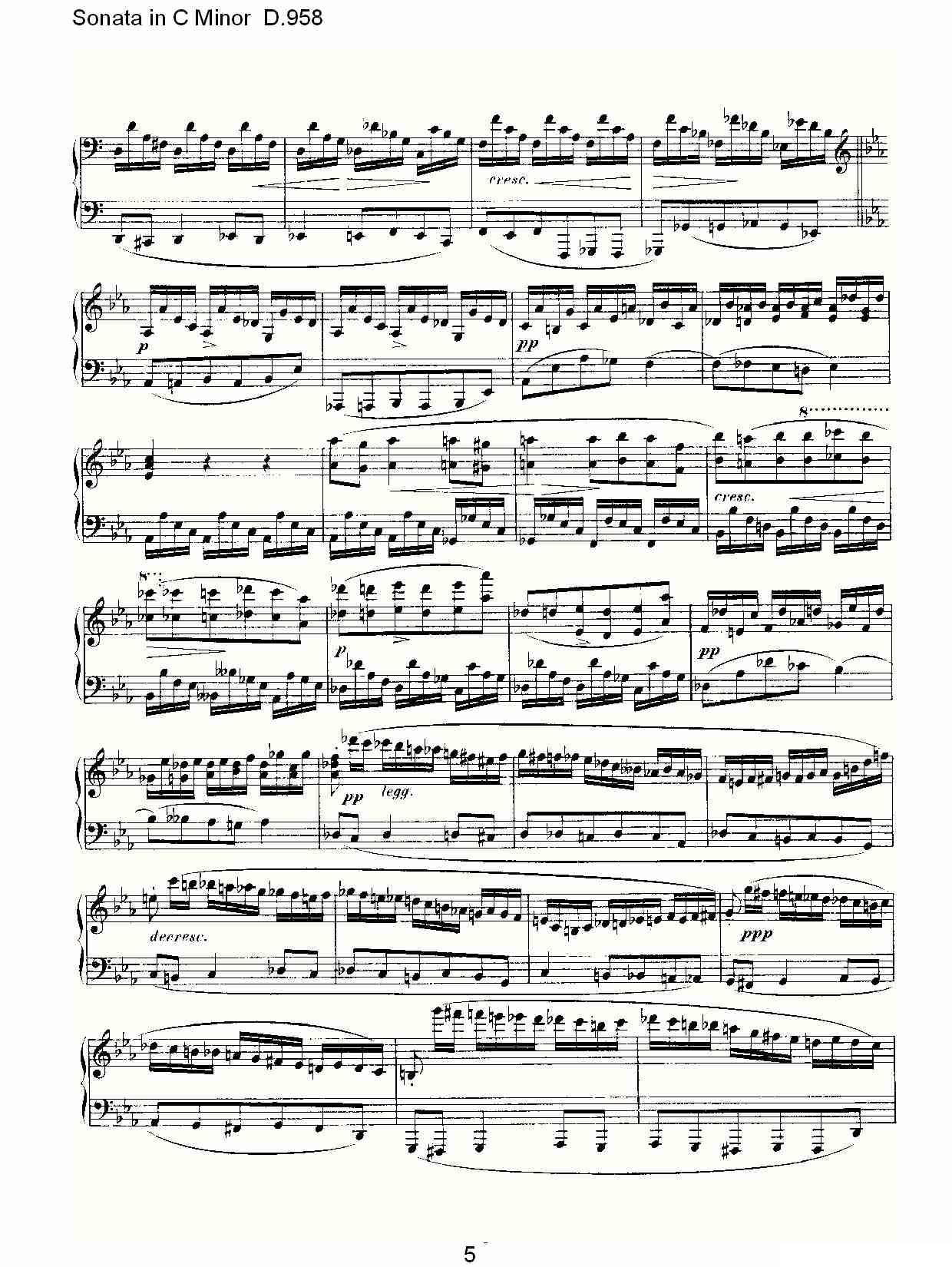 Sonata in C Minor D.958（C小调奏鸣曲 D.958）钢琴曲谱（图5）