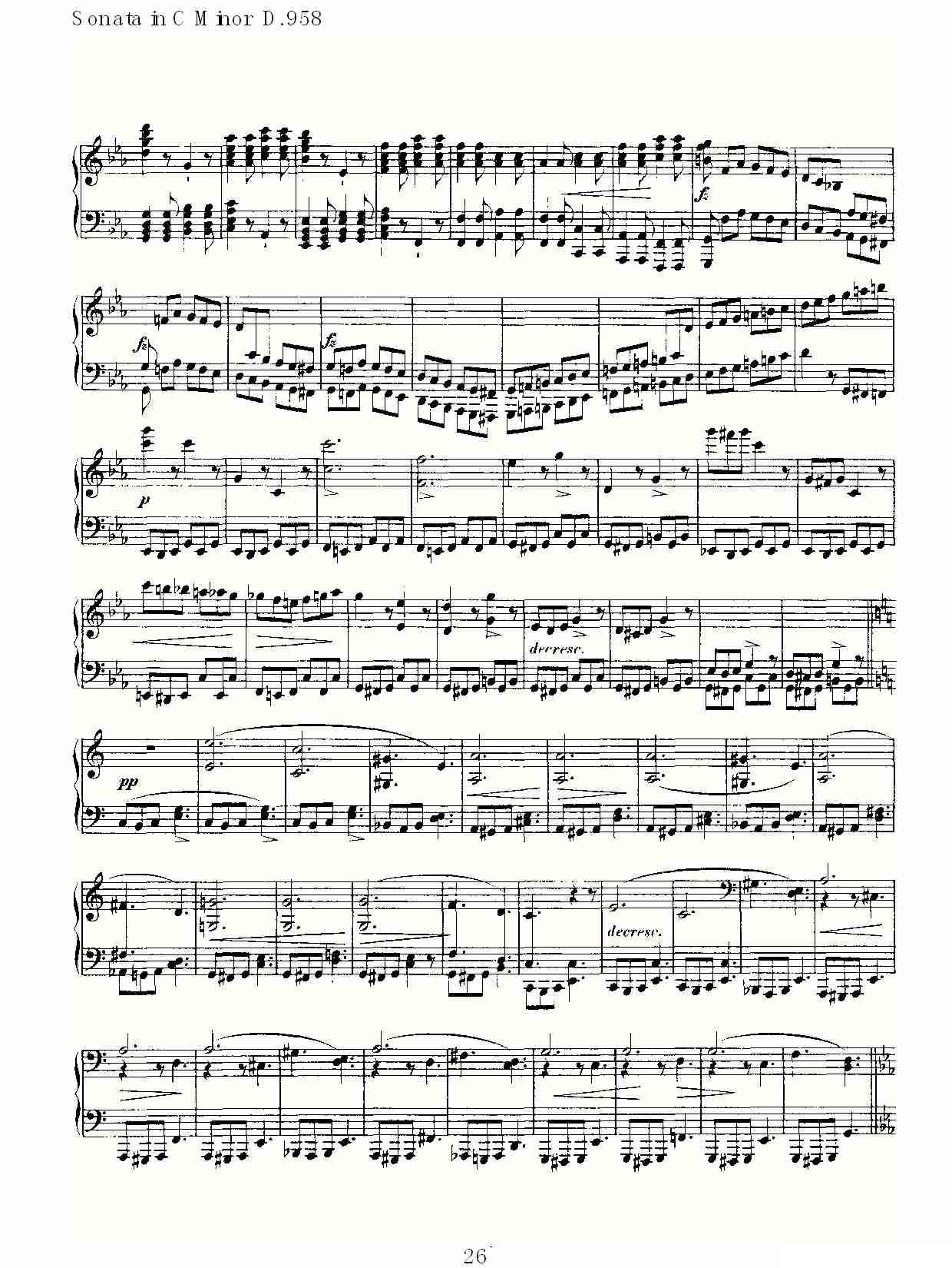Sonata in C Minor D.958（C小调奏鸣曲 D.958）钢琴曲谱（图26）