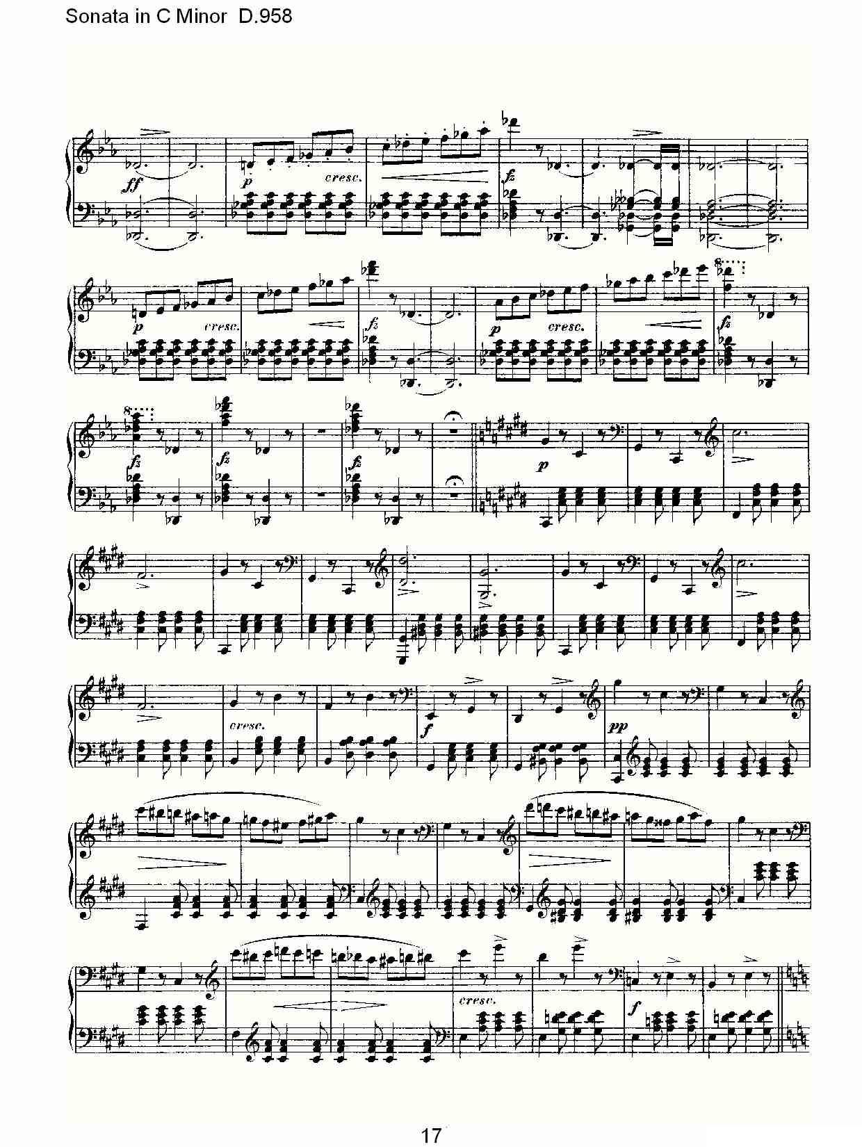 Sonata in C Minor D.958（C小调奏鸣曲 D.958）钢琴曲谱（图17）
