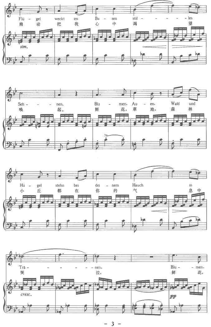 苏莱卡的第二支歌（中外文对照版、正谱 [奥]）钢琴曲谱（图3）