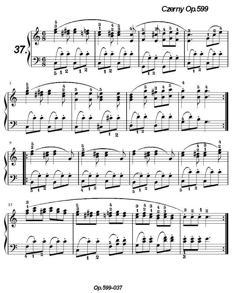 《车尔尼练习曲》OP.599之031-040钢琴曲谱（图7）