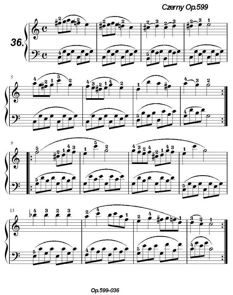 《车尔尼练习曲》OP.599之031-040钢琴曲谱（图6）