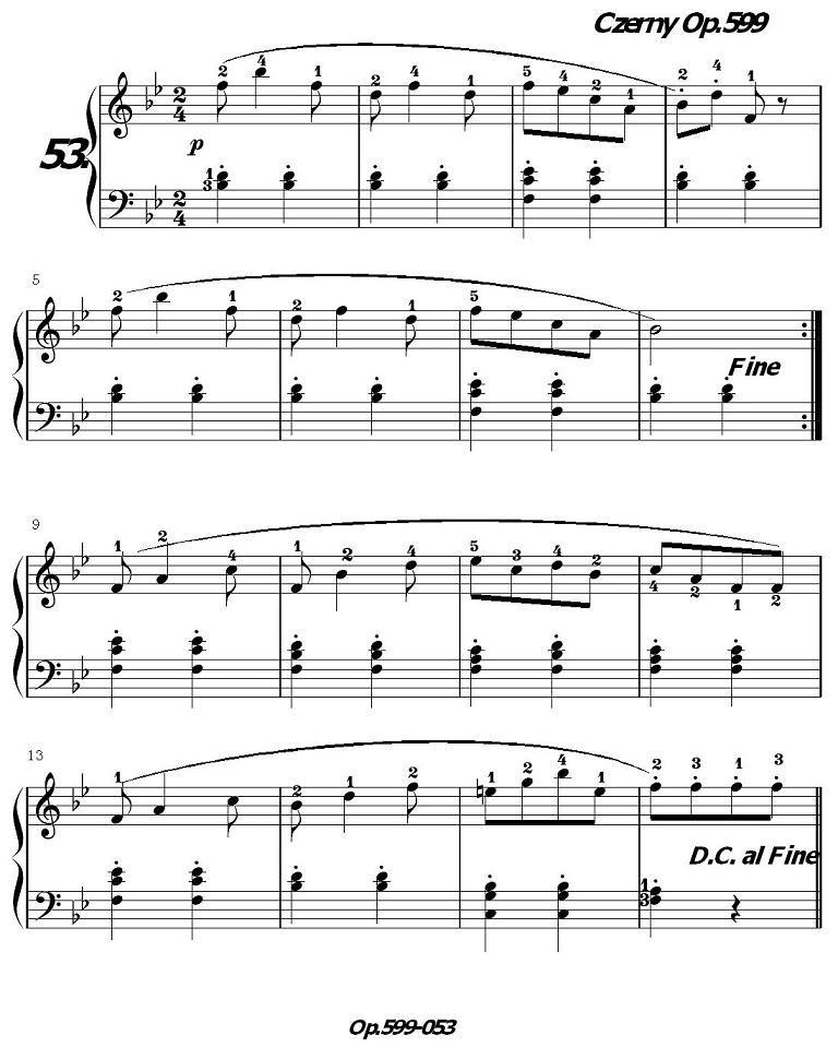 《车尔尼练习曲》OP.599之051-060钢琴曲谱（图3）